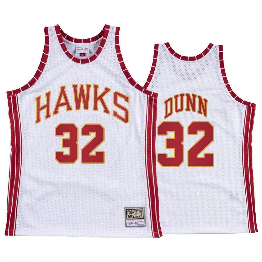 Men's Kris Dunn 32 Atlanta Hawks Hardwood Classics Jersey White