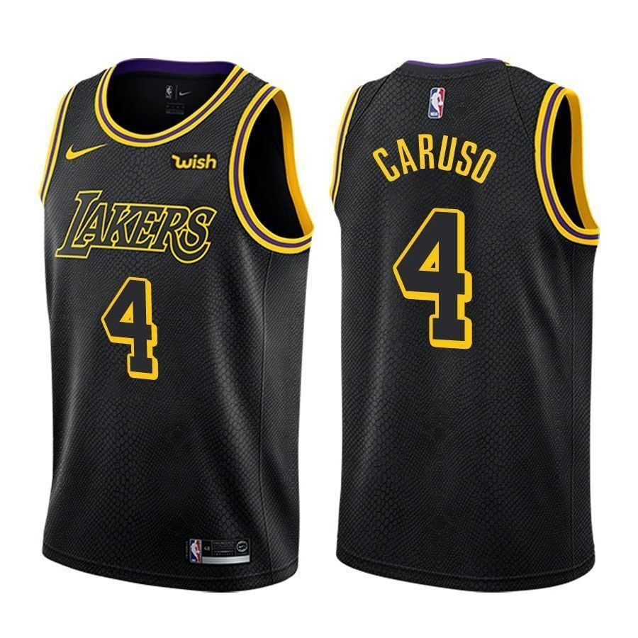 Men's Lakers Male Alex Caruso 4 City Edition Black Jersey