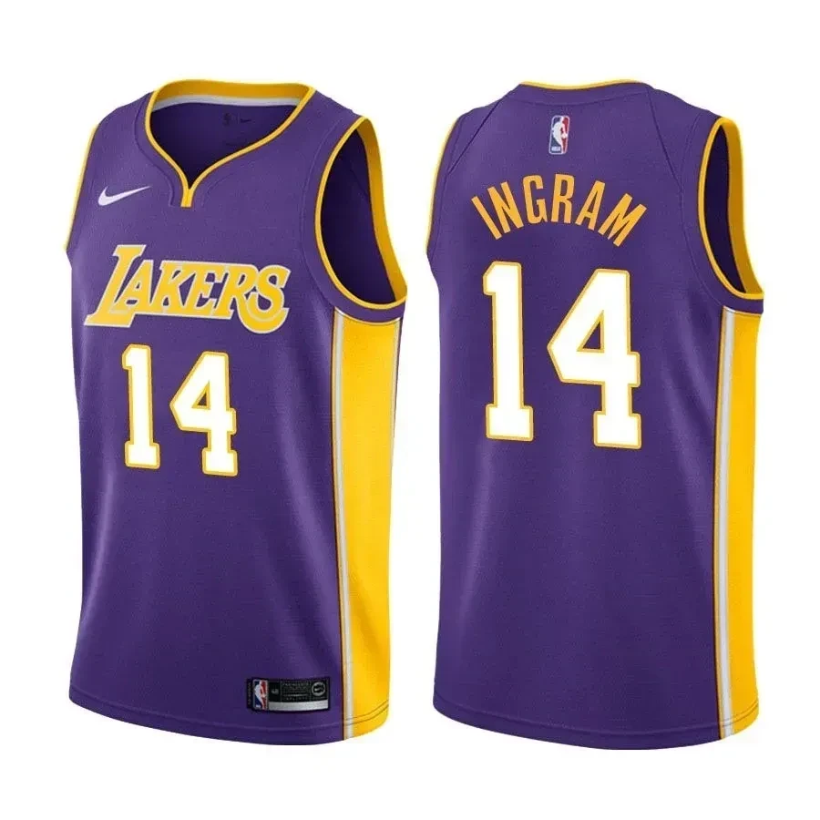 Men's Lakers Male Brandon Ingram 14 Statet Purple Jersey