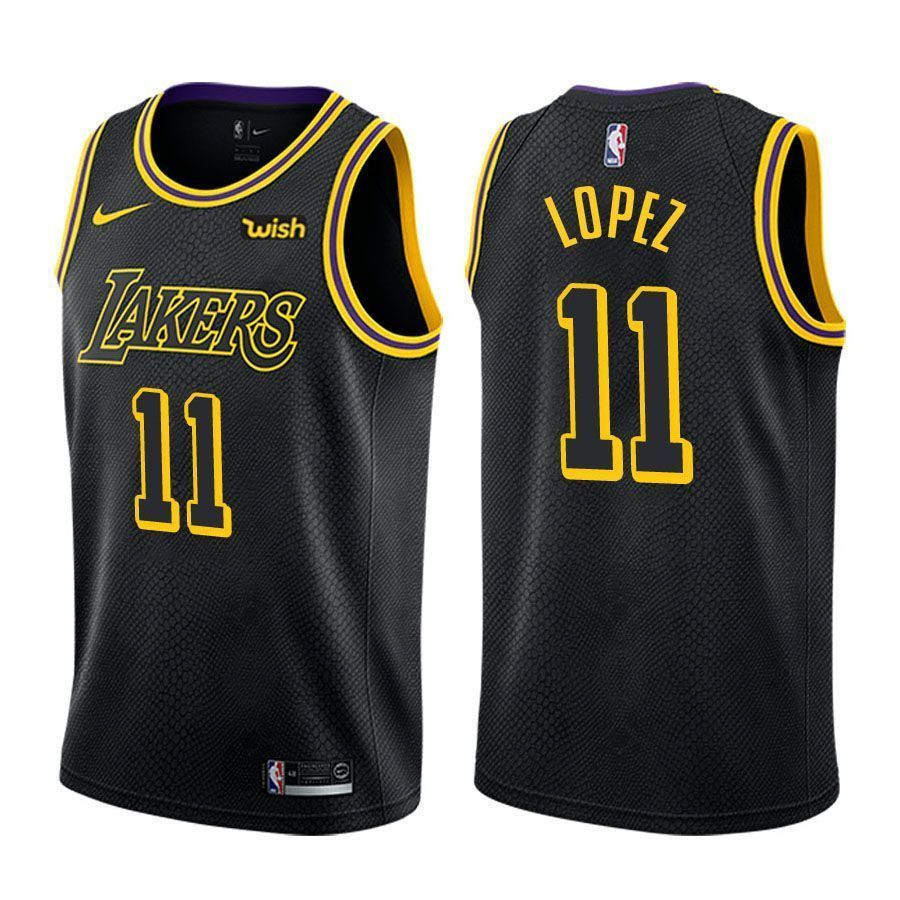 Men's Lakers Male Brook Lopez 11 City Edition Black Jersey