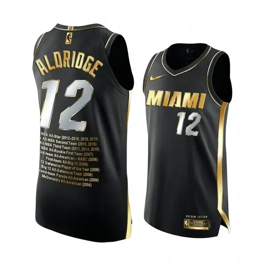 Men's Lamarcus Aldridge Retiret Heat Black Jersey Career Awards