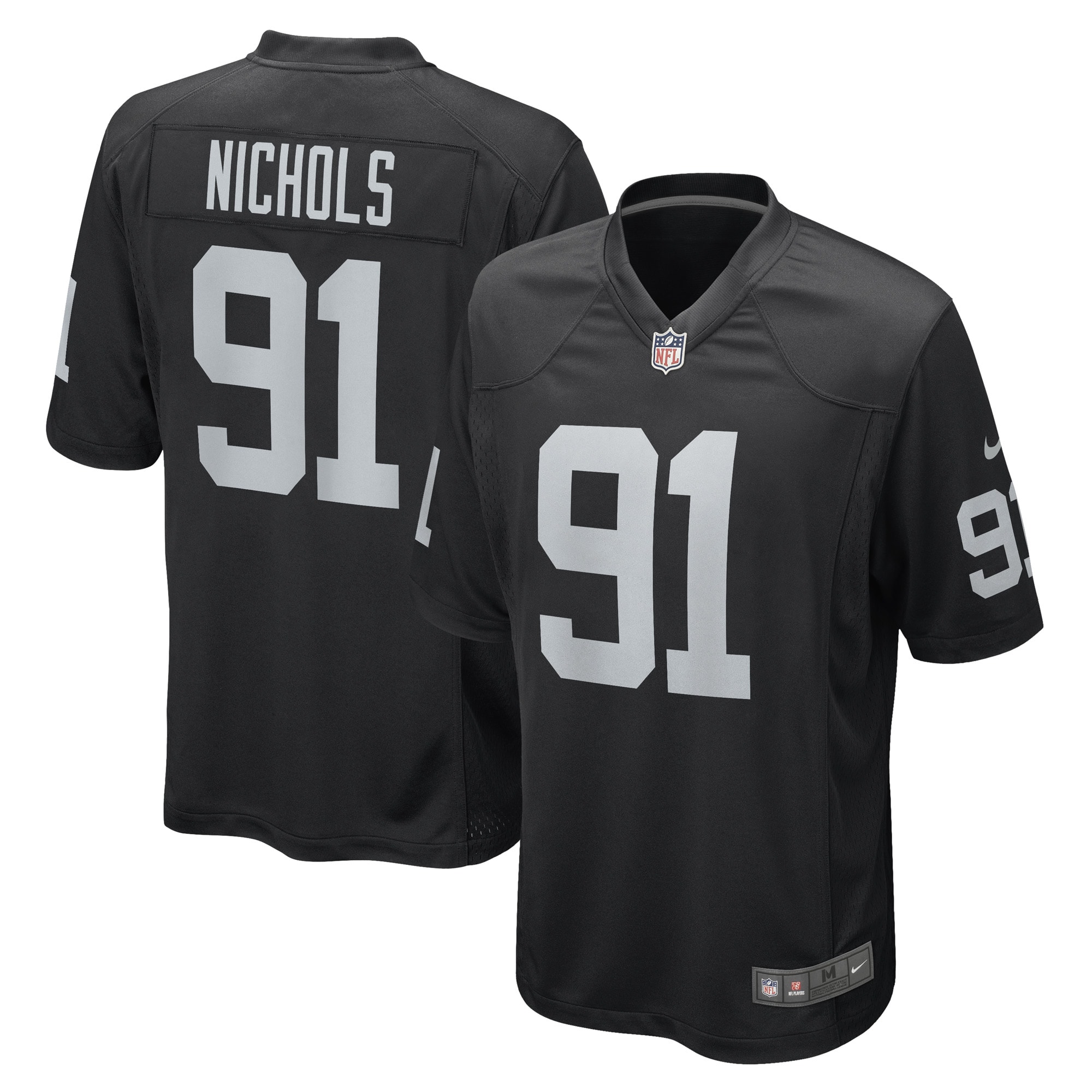 Men's Las Vegas Raiders Bilal Nichols Black Game Player Jersey Js6425