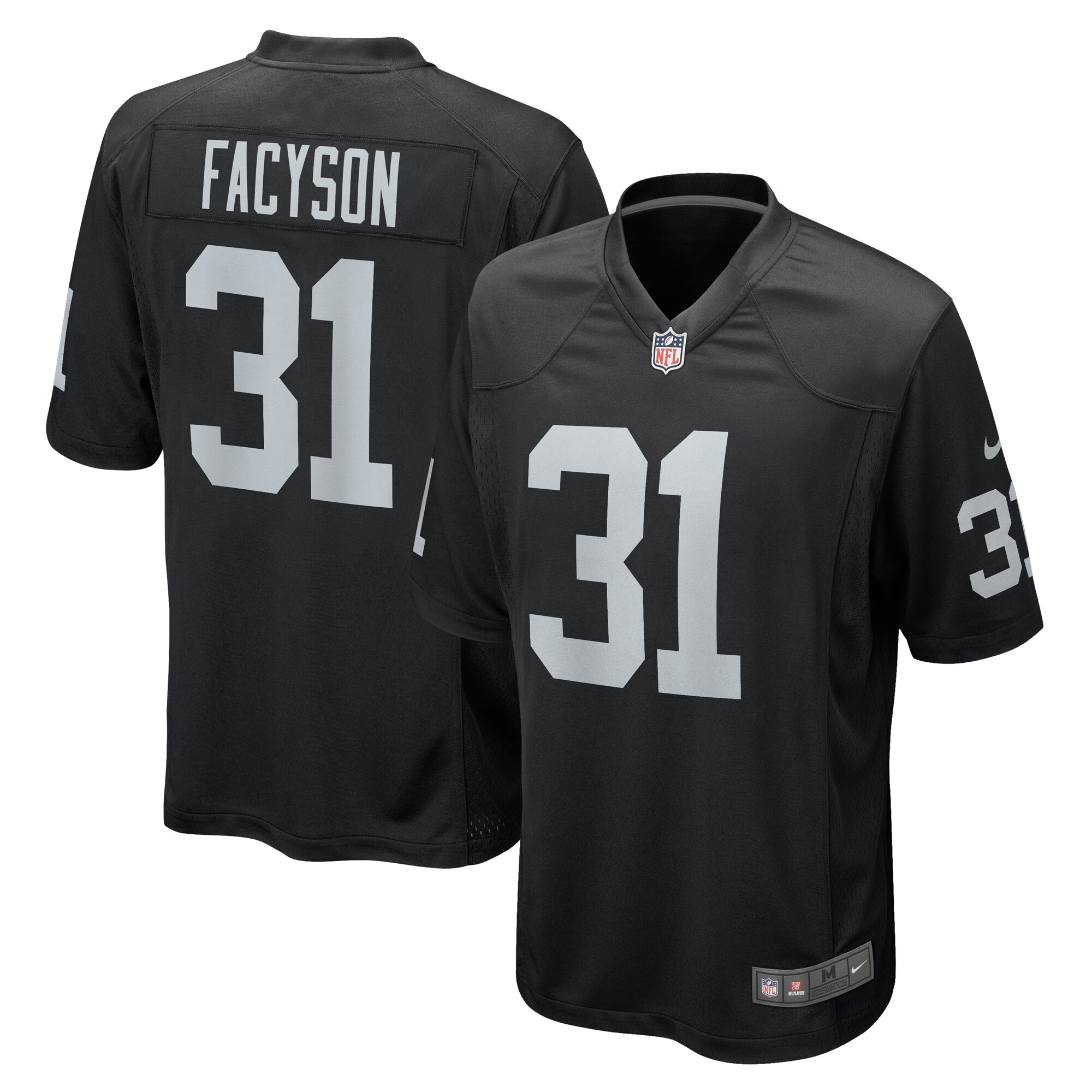 Men's Las Vegas Raiders Brandon Facyson Black Team Game Jersey Js3868