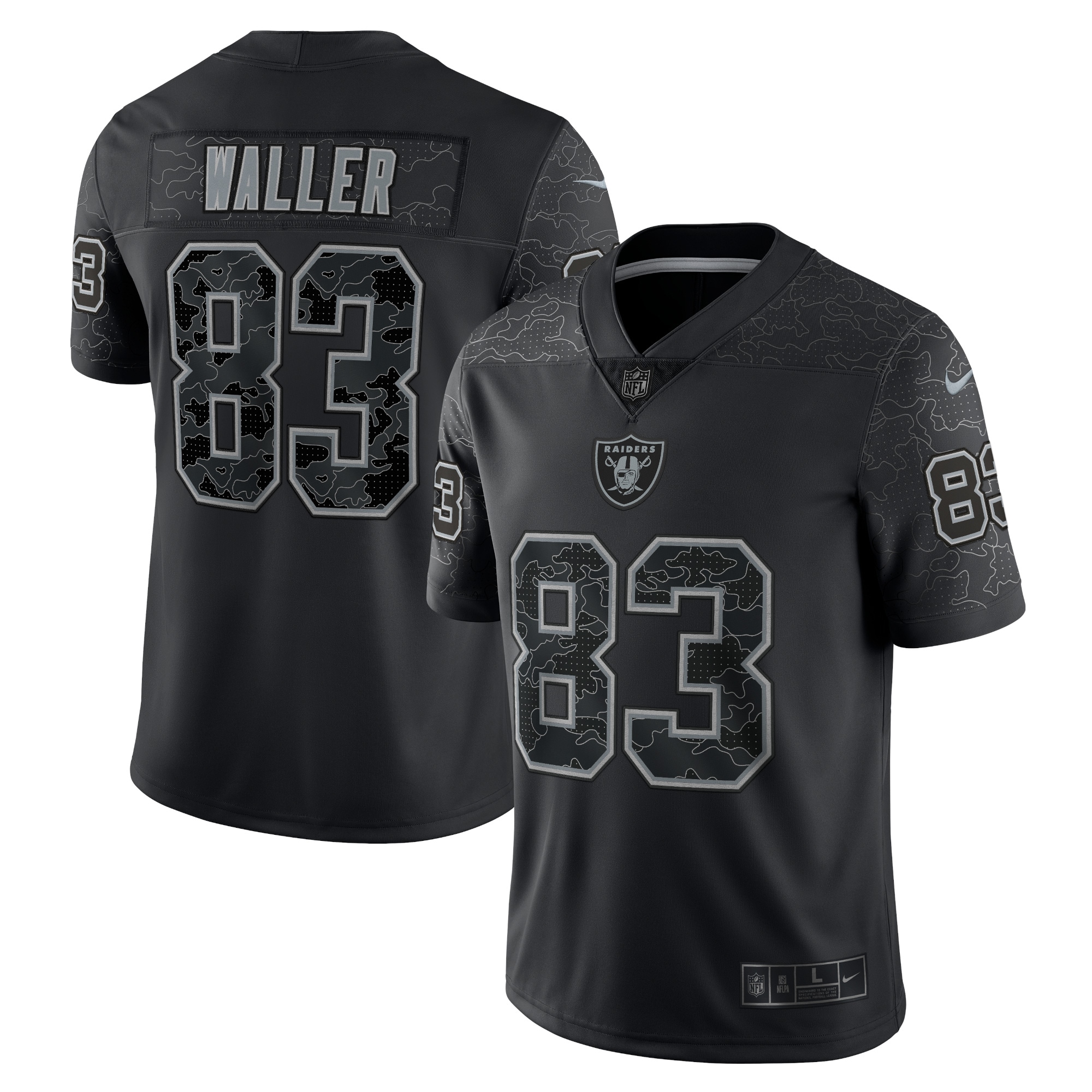 Men's Las Vegas Raiders Darren Waller Black Rflctv Limited Jersey Js3921