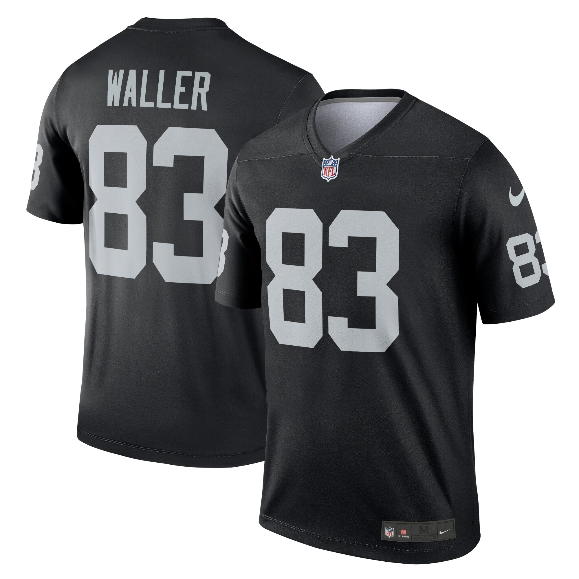 Men's Las Vegas Raiders Darren Waller Black Team Legend Player Performance Top Js2726