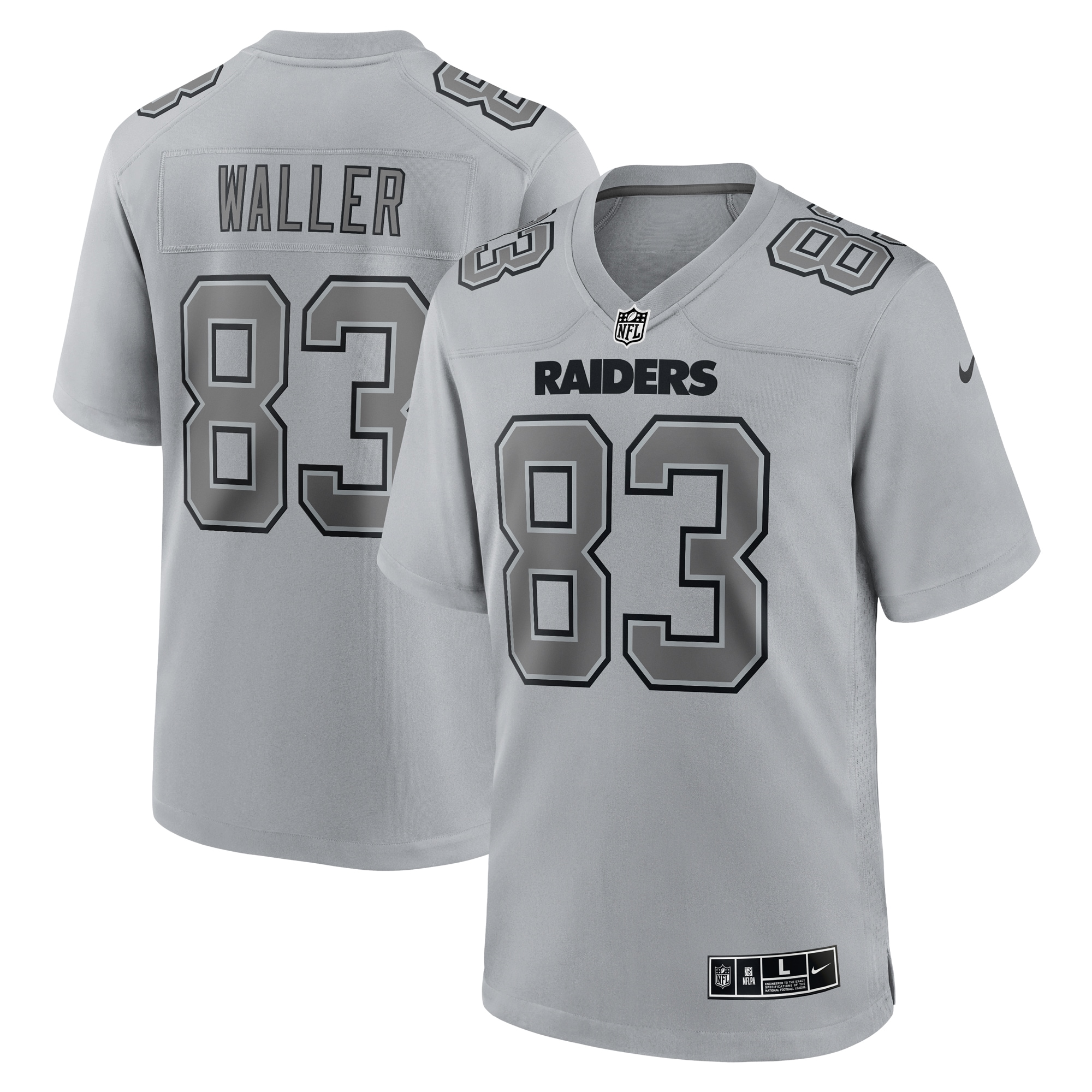 Men's Las Vegas Raiders Darren Waller Gray Atmosphere Fashion Game Jersey Js8701