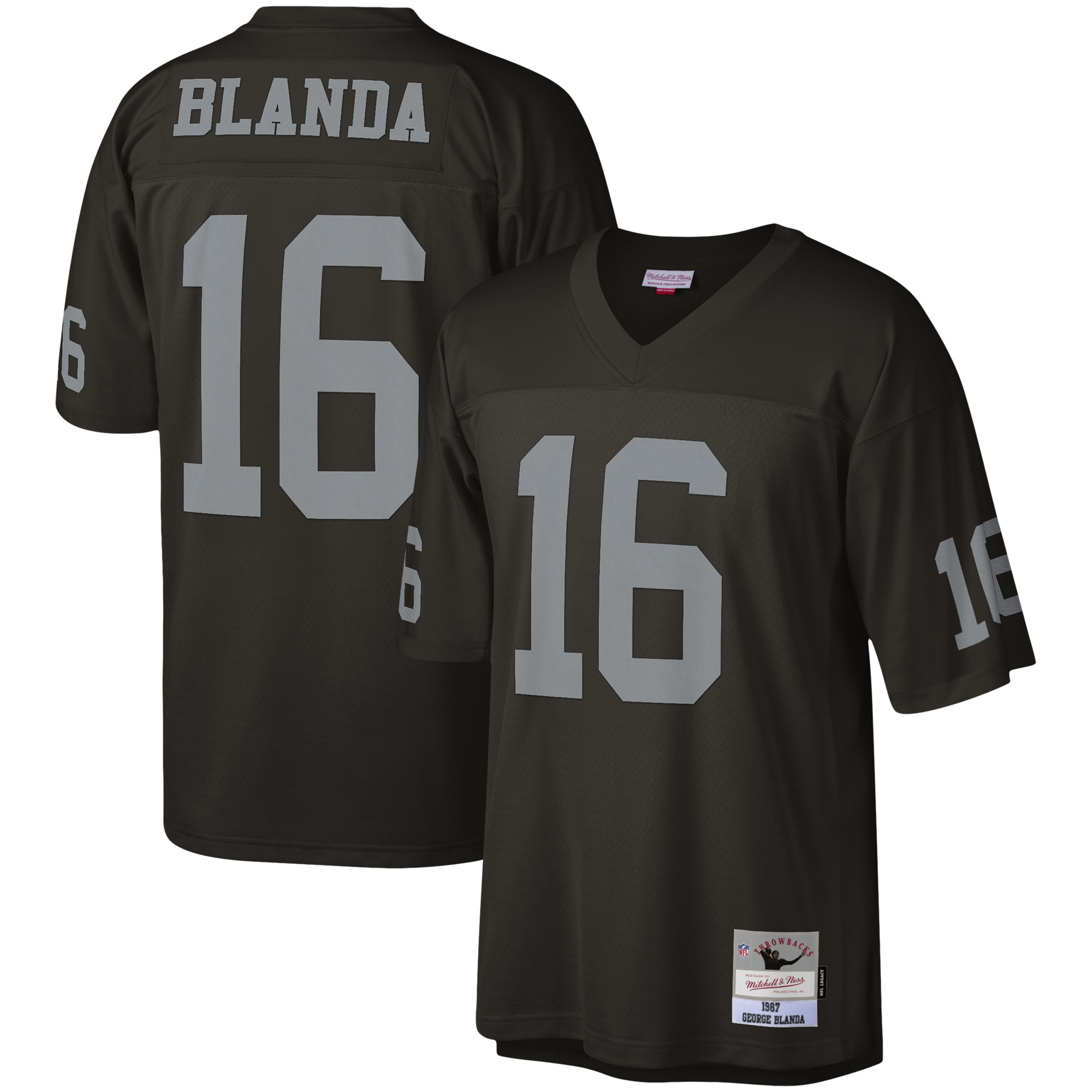 Men's Las Vegas Raiders George Blanda Mitchell & Ness Black Legacy Jersey Js5228