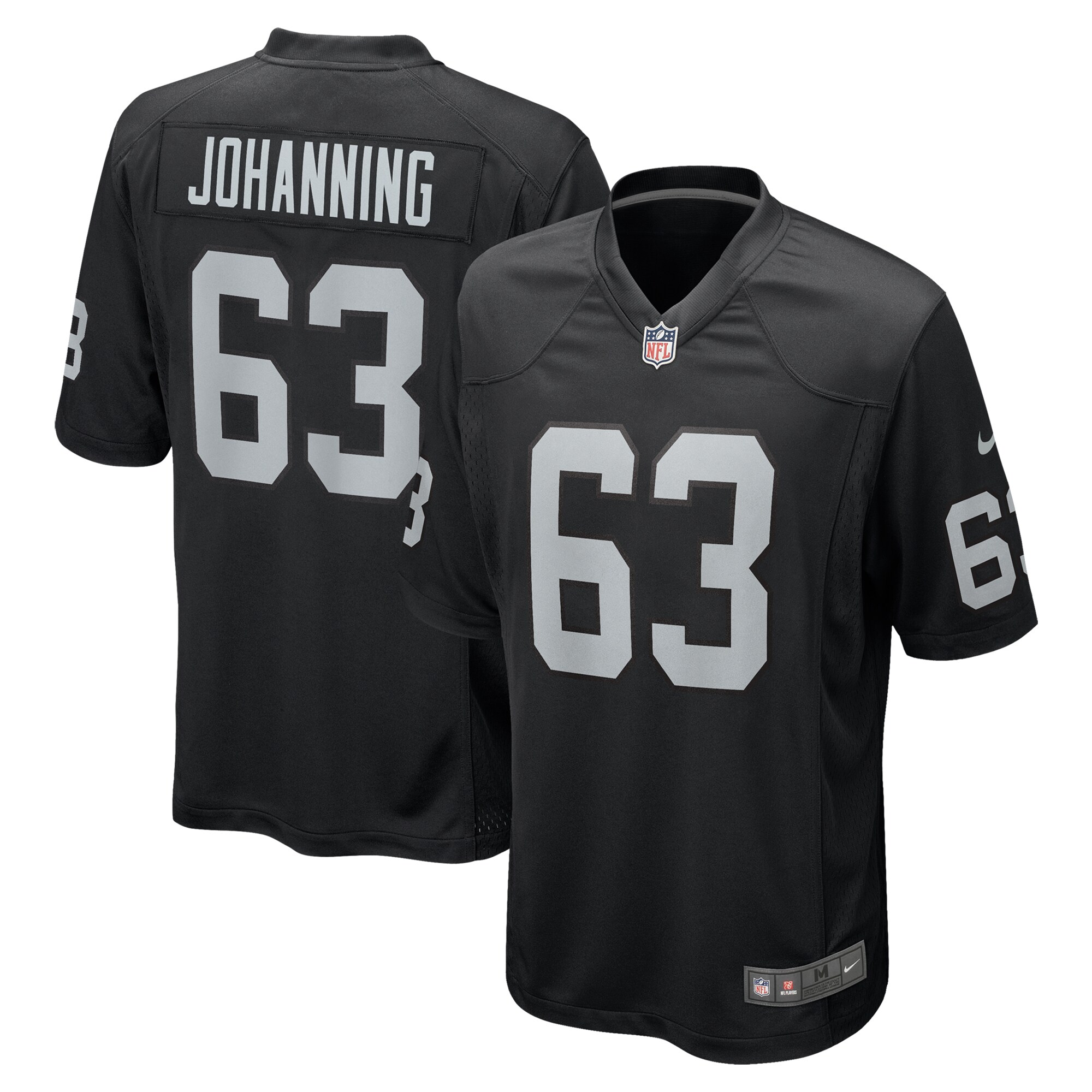 Men's Las Vegas Raiders Jake Johanning Black Team Game Jersey Js8318