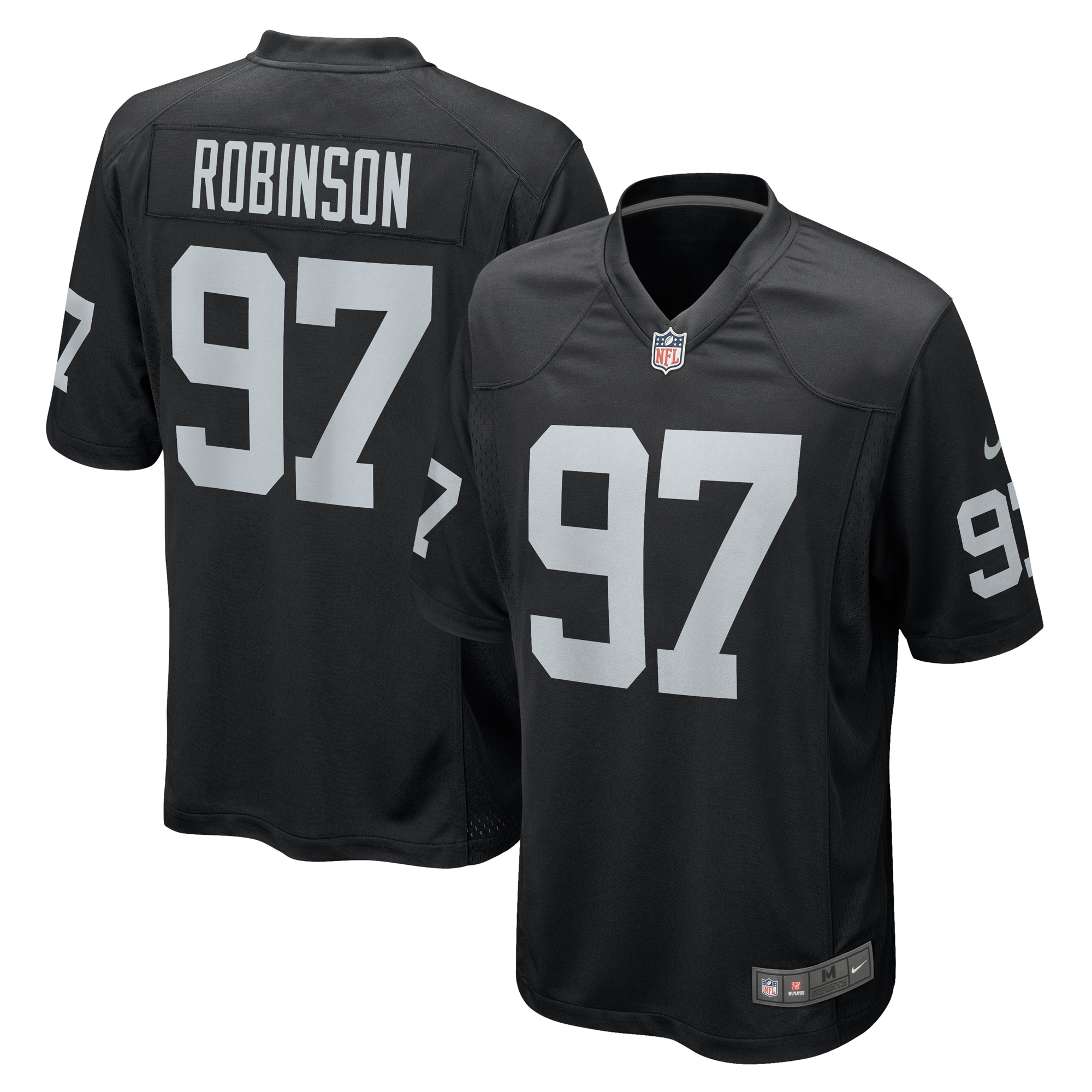 Men's Las Vegas Raiders Janarius Robinson Black Team Game Jersey Js7050