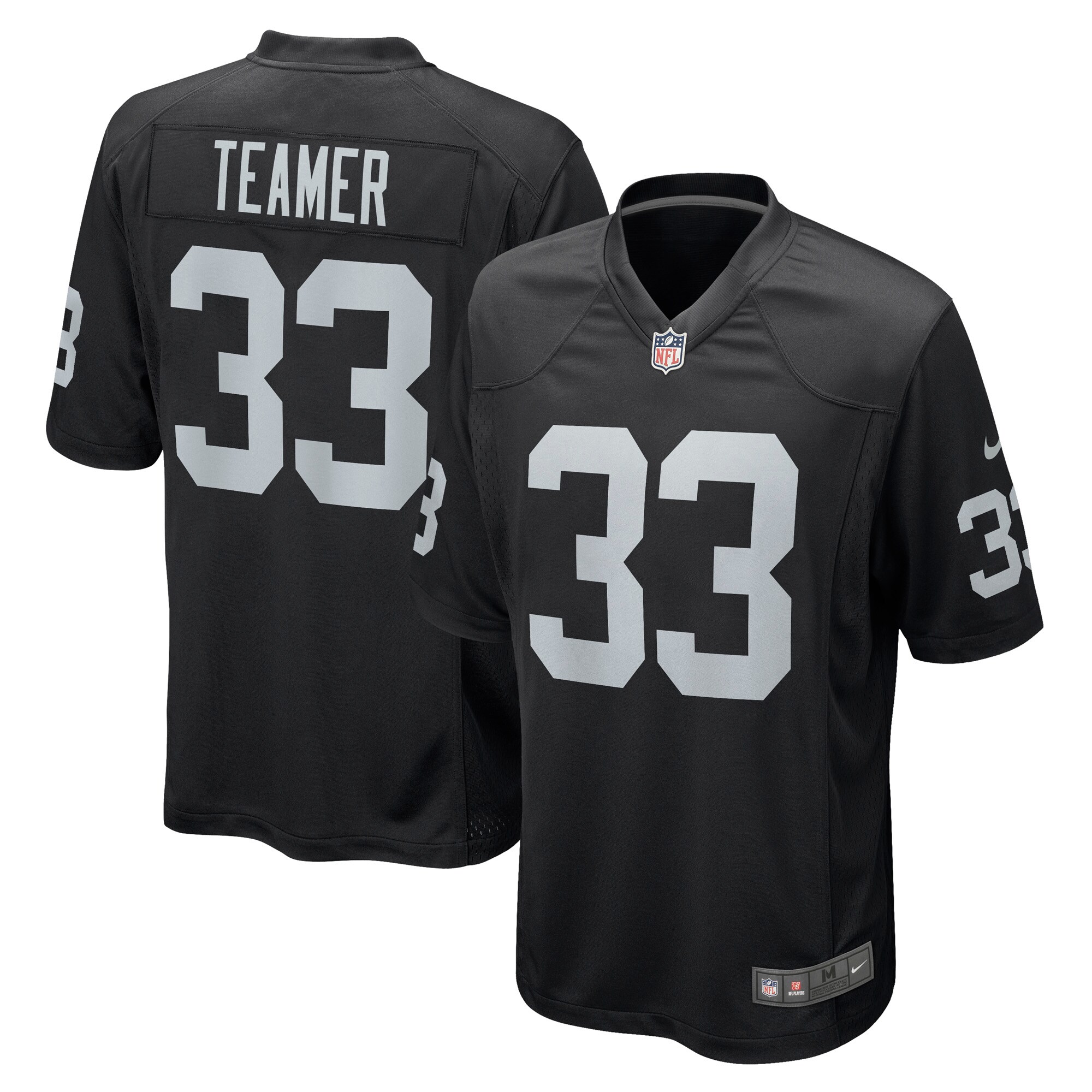 Men's Las Vegas Raiders Roderic Teamer Black Game Jersey Js4732