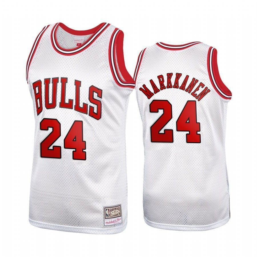 Men's Lauri Markkanen 24 Chicago Bulls Platinum Hardwood Classics Jersey