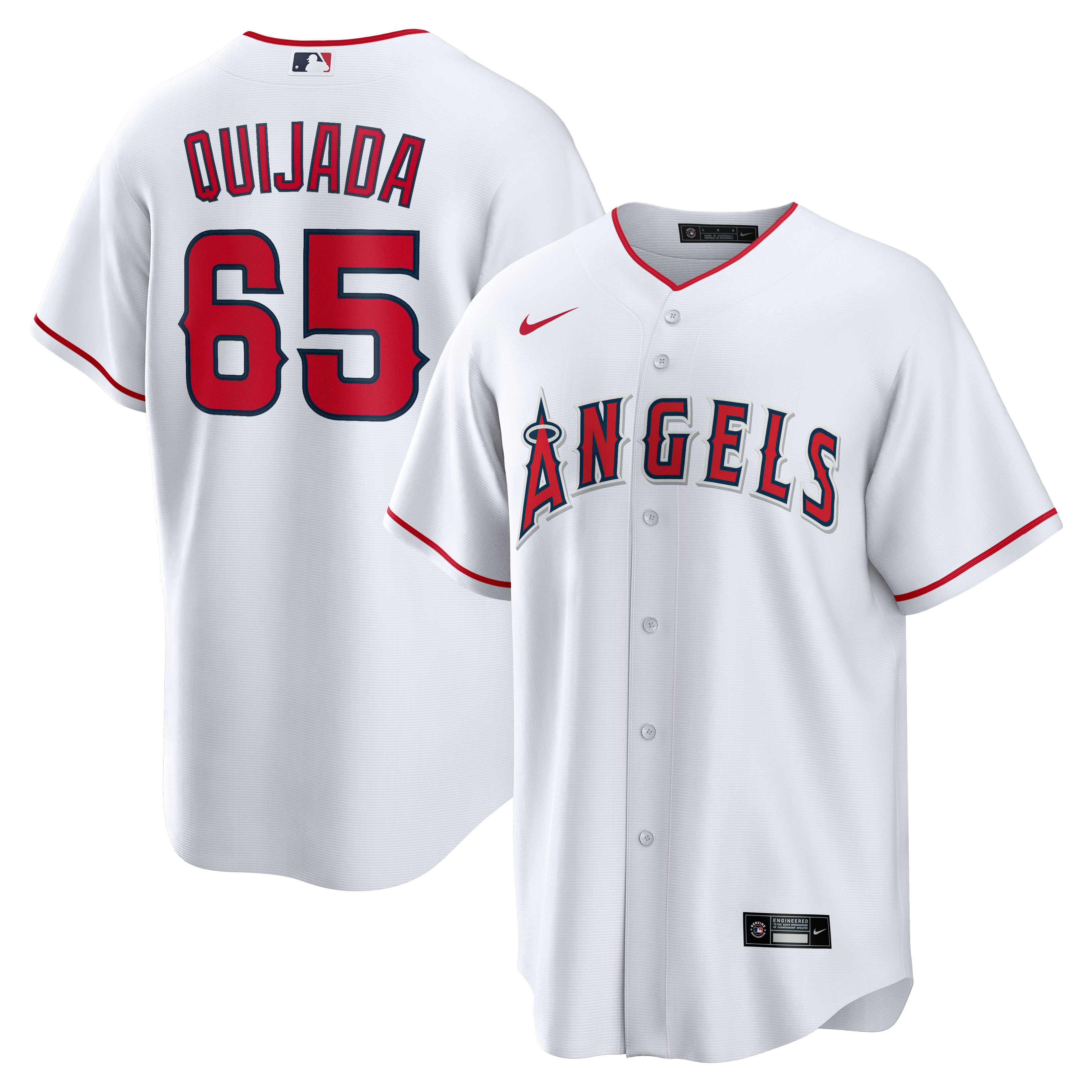 Men's Los Angeles Angels Jos? Quijada White Home Player Jersey
