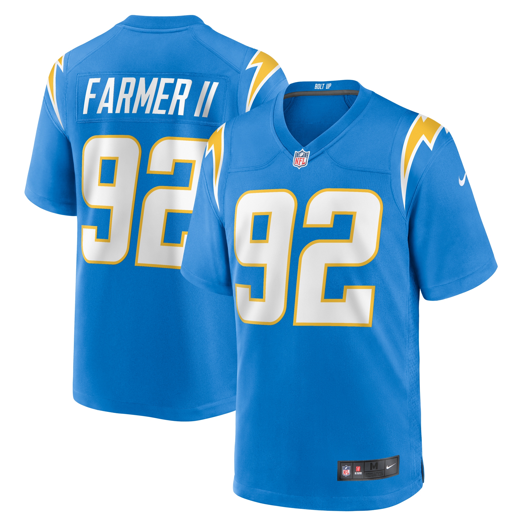 Men's Los Angeles Chargers Andrew Farmer Powder Blue Team Game Jersey Js6084