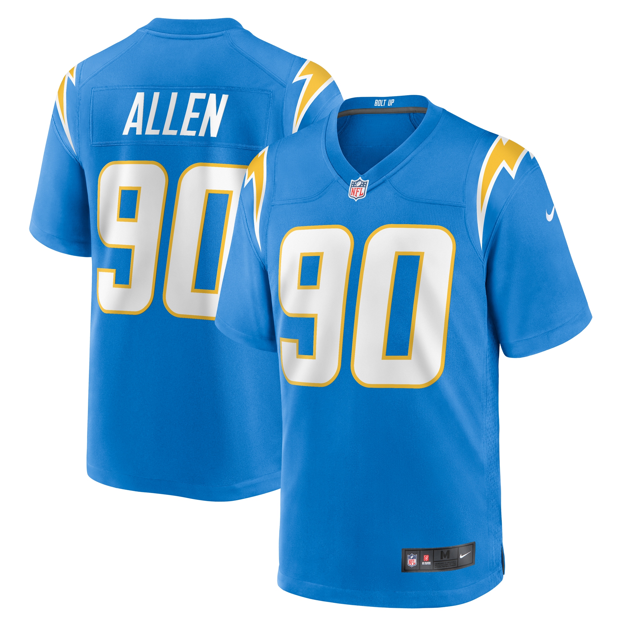 Men's Los Angeles Chargers Brevin Allen Powder Blue Team Game Jersey Js3087