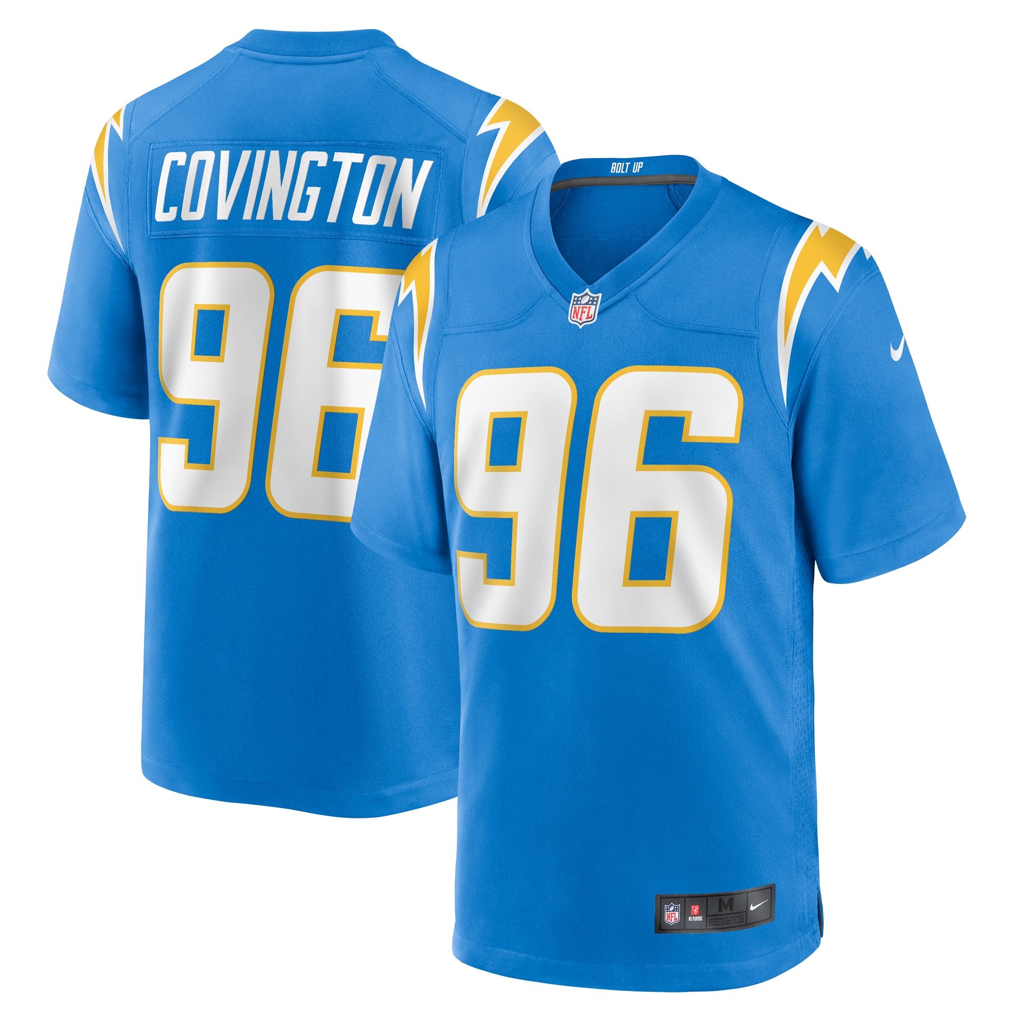 Men's Los Angeles Chargers Christian Covington Powder Blue Team Game Jersey Js9361