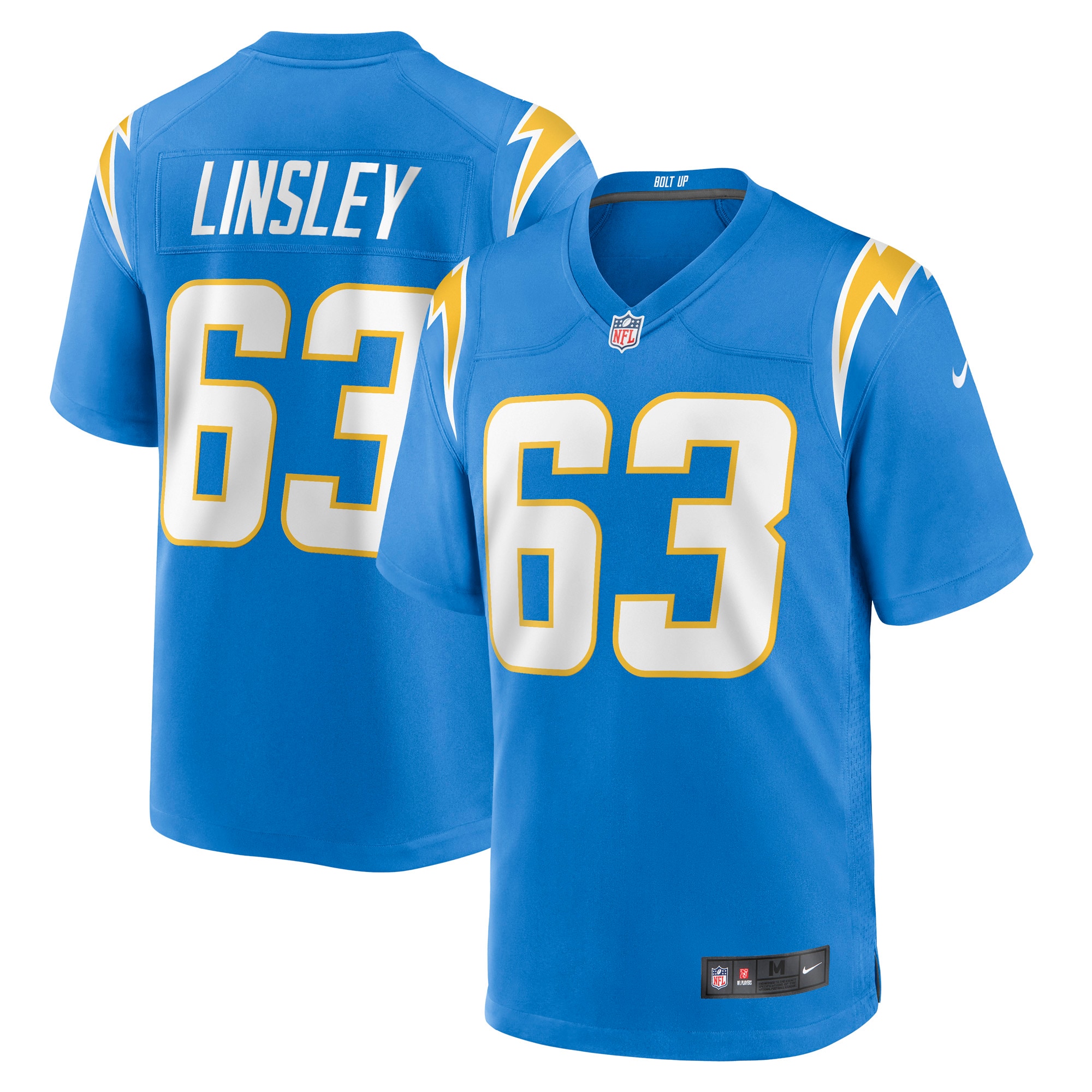 Men's Los Angeles Chargers Corey Linsley Powder Blue Game Player Jersey Js6298
