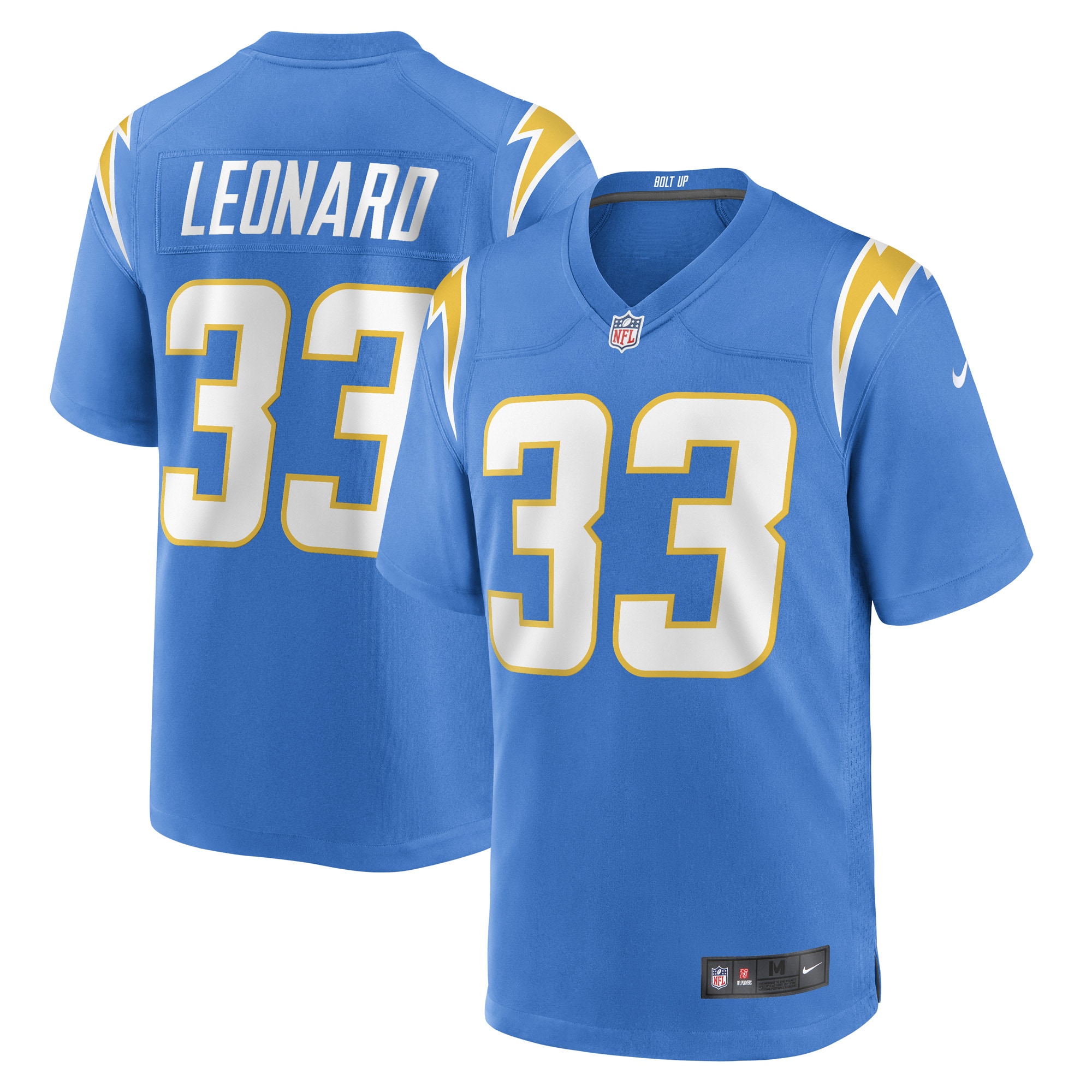 Men's Los Angeles Chargers Deane Leonard Powder Blue Game Player Jersey Js1347