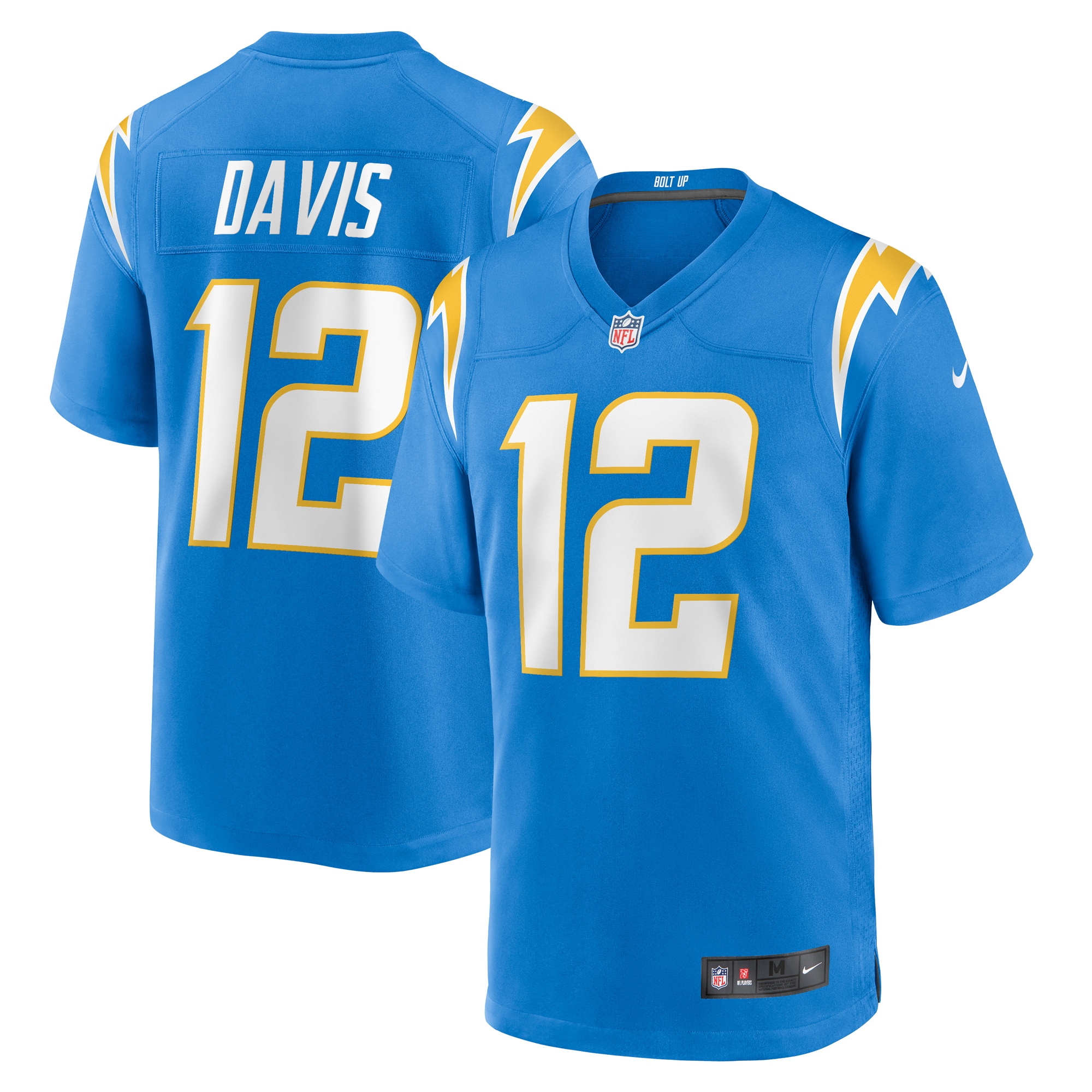 Men's Los Angeles Chargers Derius Davis Powder Blue Team Game Jersey Js5646