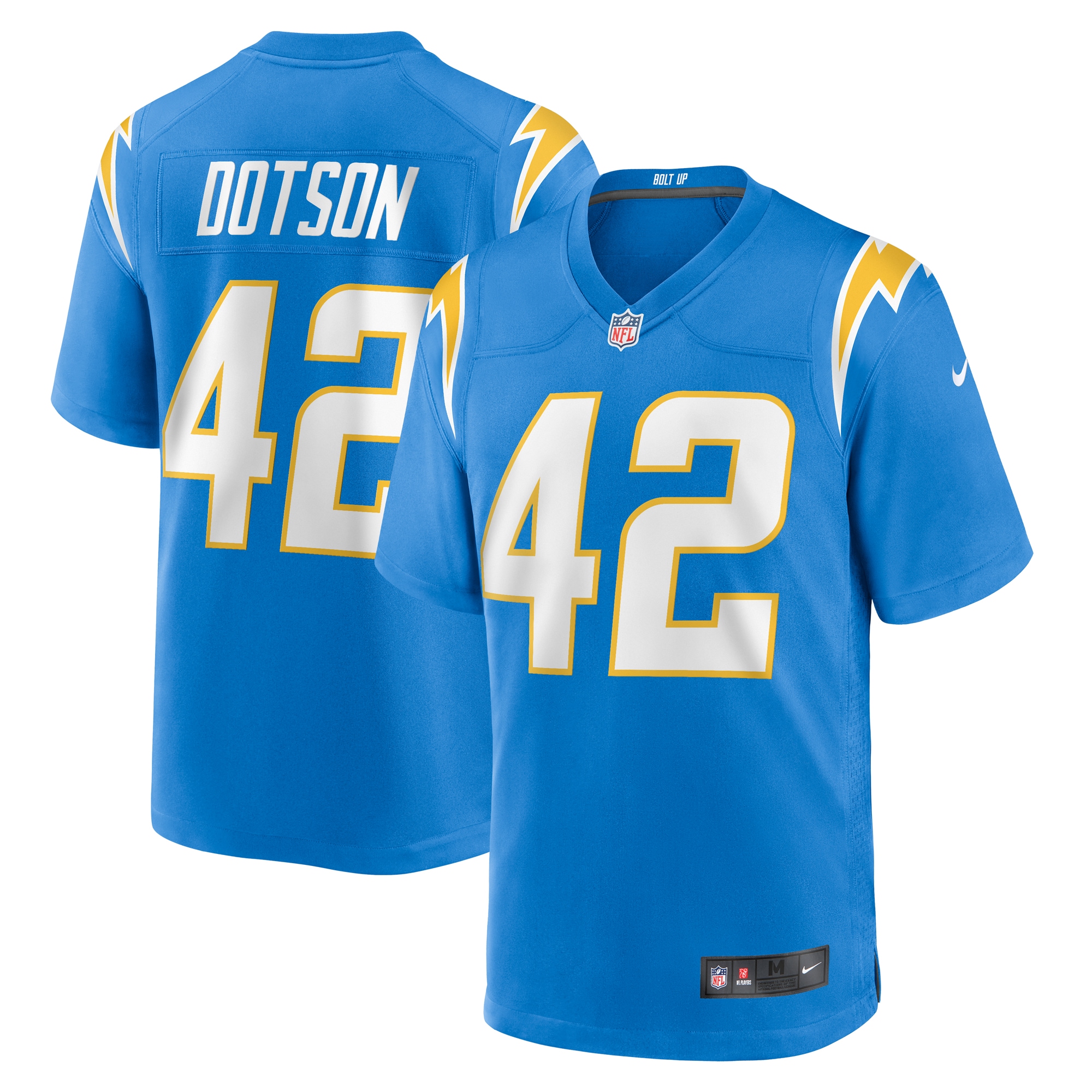 Men's Los Angeles Chargers Elijah Dotson Powder Blue Team Game Jersey Js9993