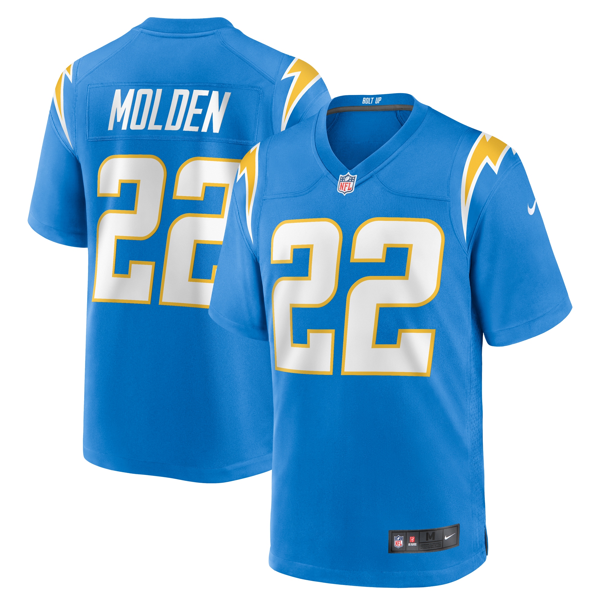 Men's Los Angeles Chargers Elijah Molden Powder Blue Team Game Jersey Js5730