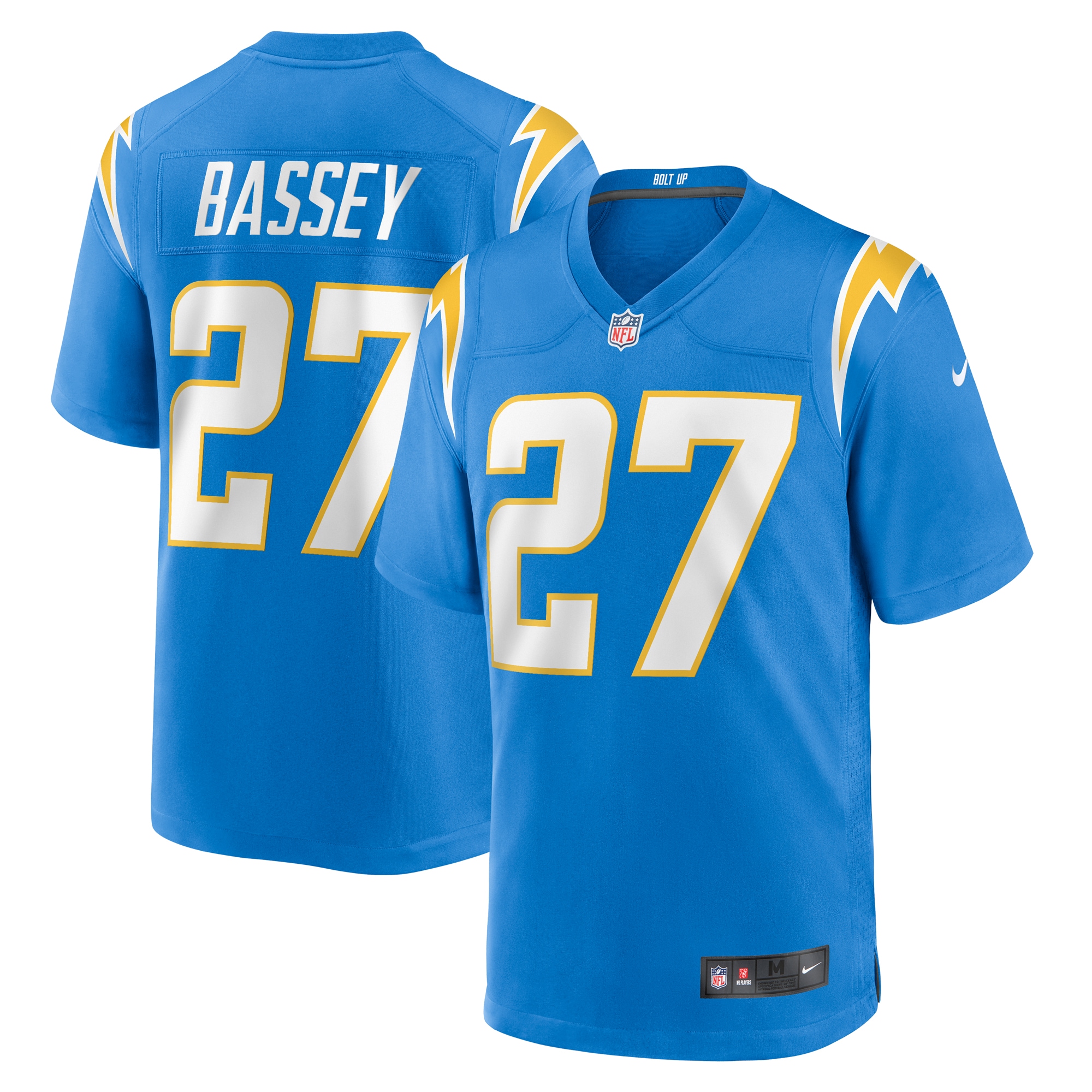 Men's Los Angeles Chargers Essang Bassey Powder Blue Game Jersey Js4562