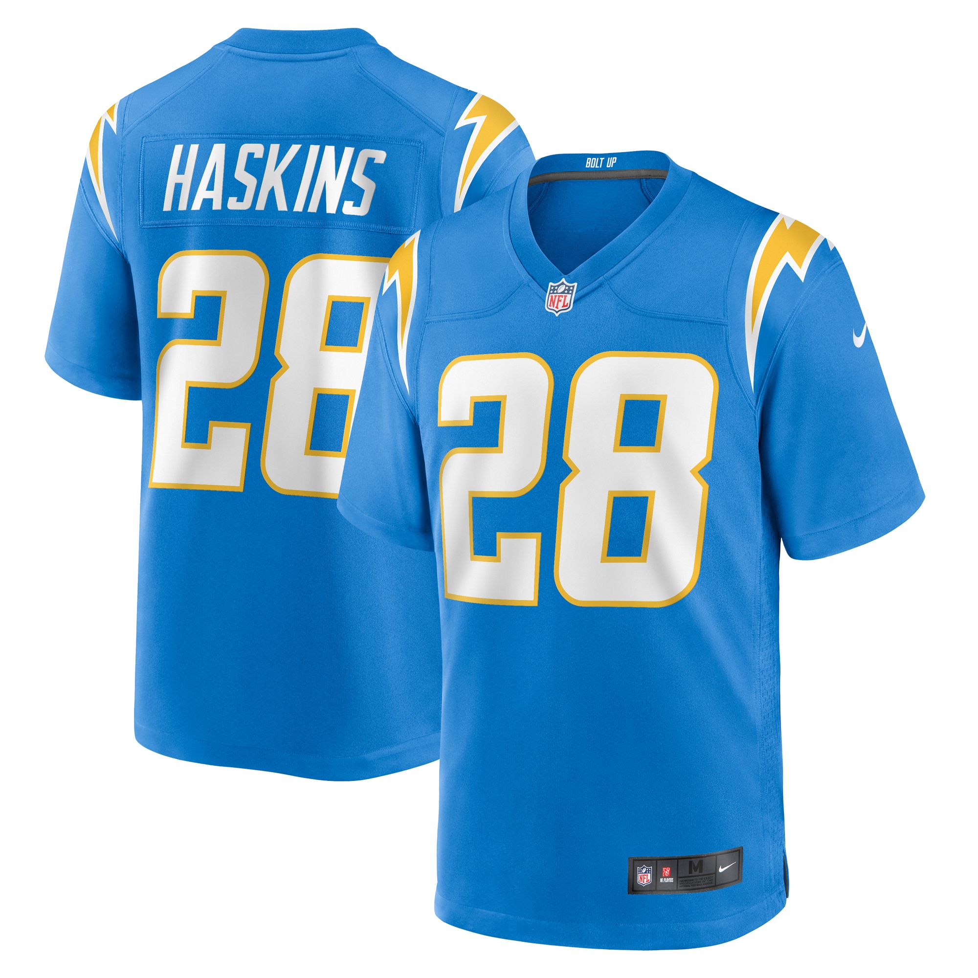 Men's Los Angeles Chargers Hassan Haskins Powder Blue Team Game Jersey Js9590