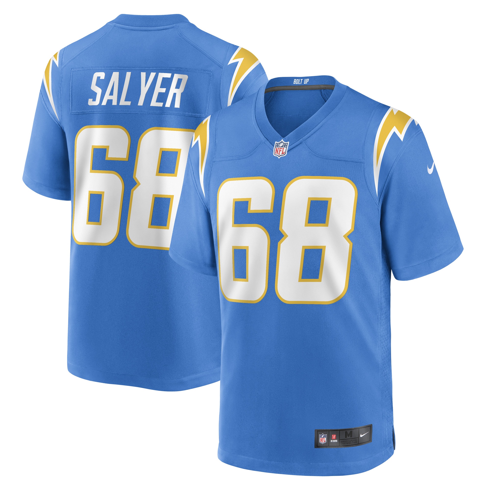 Men's Los Angeles Chargers Jamaree Salyer Powder Blue Game Player Jersey Js9416