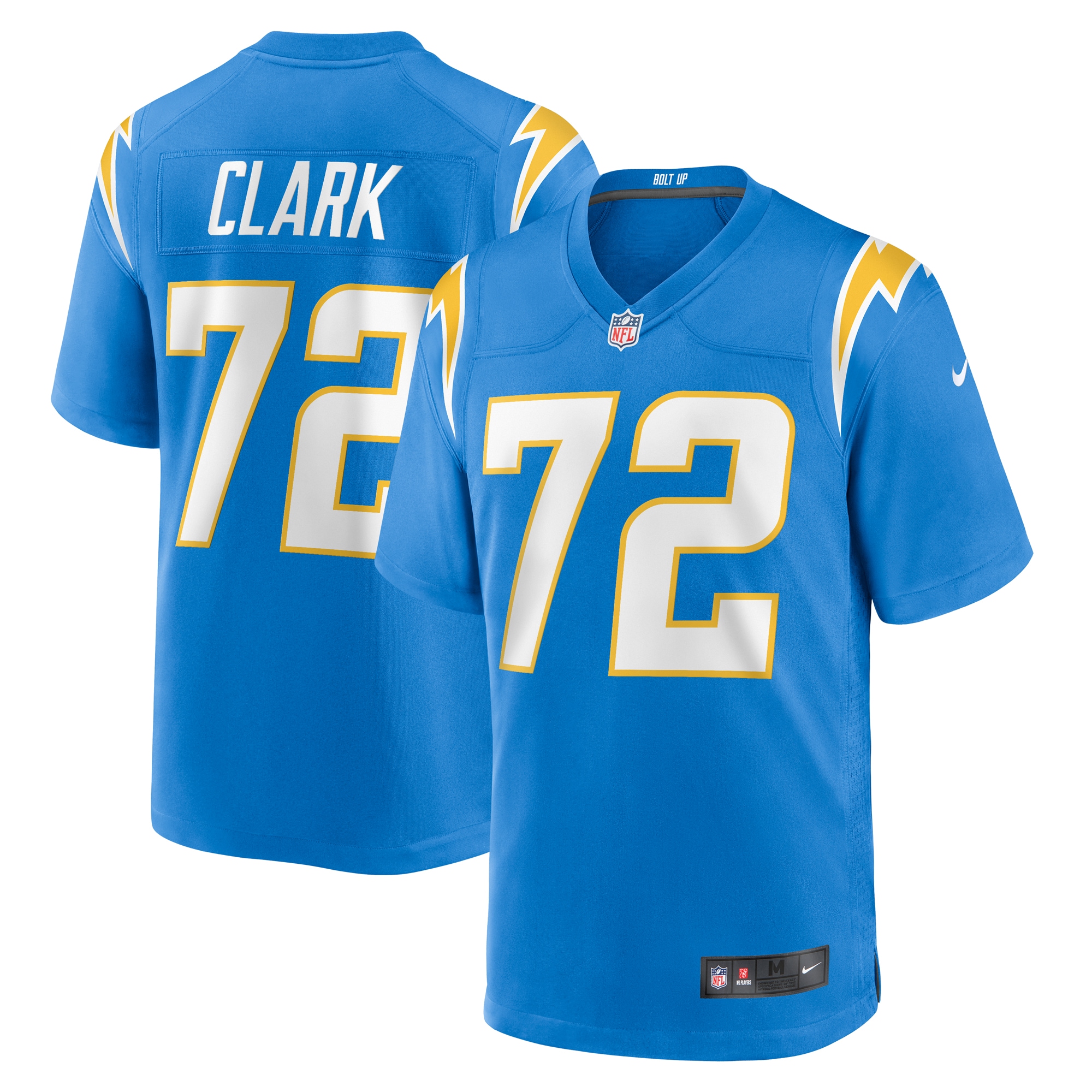 Men's Los Angeles Chargers Jerrod Clark Powder Blue Team Game Jersey Js8440