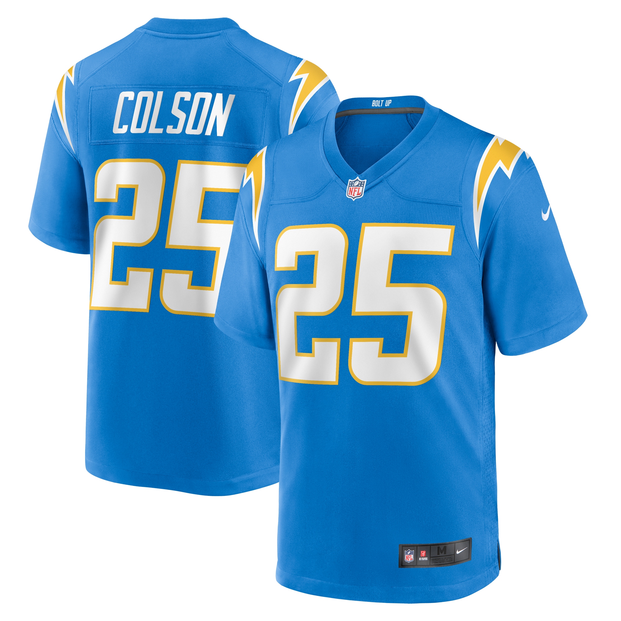 Men's Los Angeles Chargers Junior Colson Powder Blue Team Game Jersey Js7119