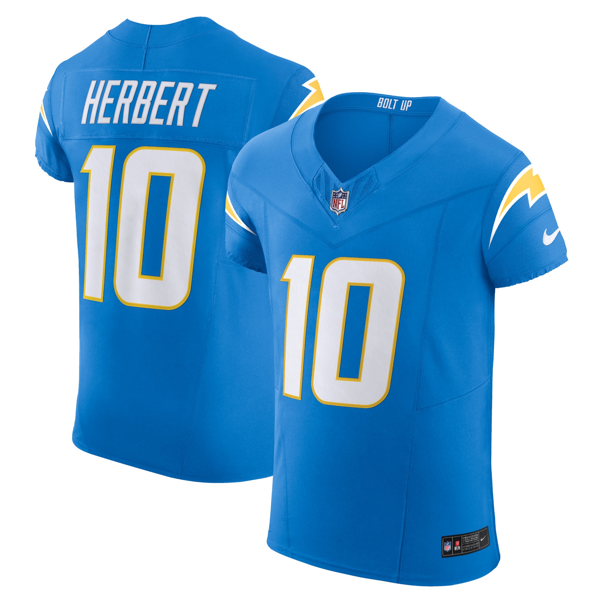 Men's Los Angeles Chargers Justin Herbert Powder Blue Vapor F.u.s.e. Elite Jersey Js2176