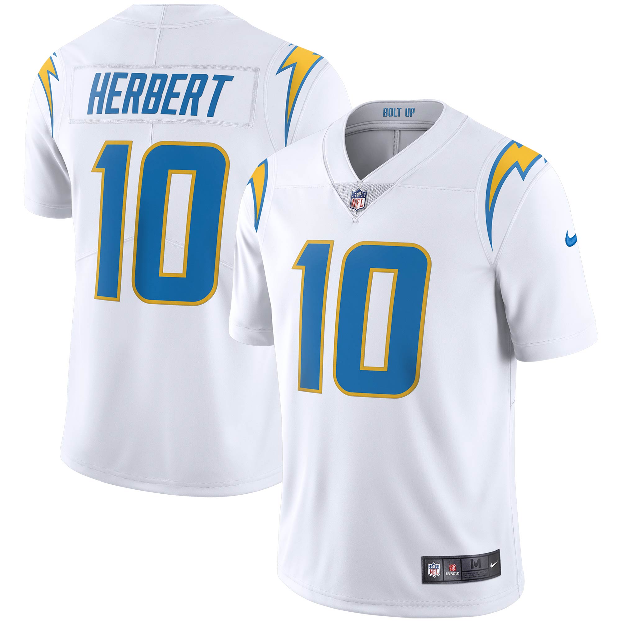 Men's Los Angeles Chargers Justin Herbert White Vapor Limited Jersey Js9712