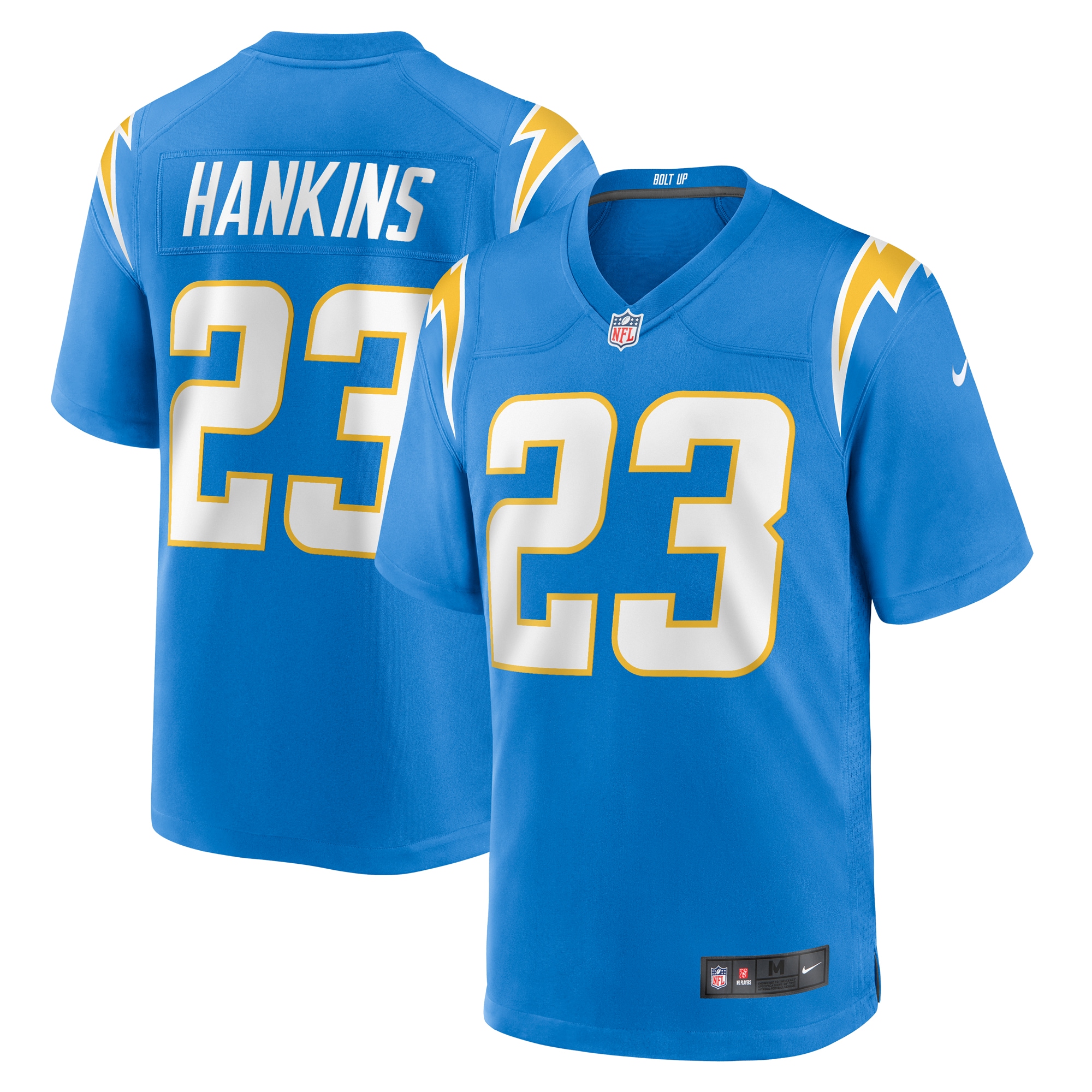 Men's Los Angeles Chargers Matt Hankins Powder Blue Team Game Jersey Js8738