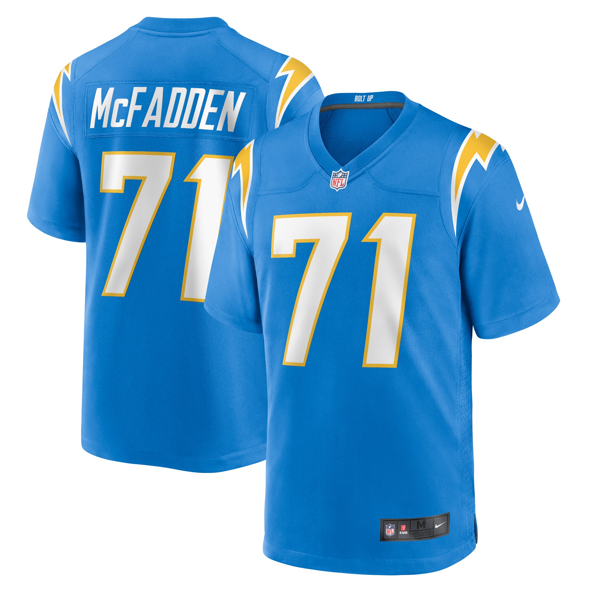 Men's Los Angeles Chargers Mcfadden Powder Blue Team Game Jersey Js5143