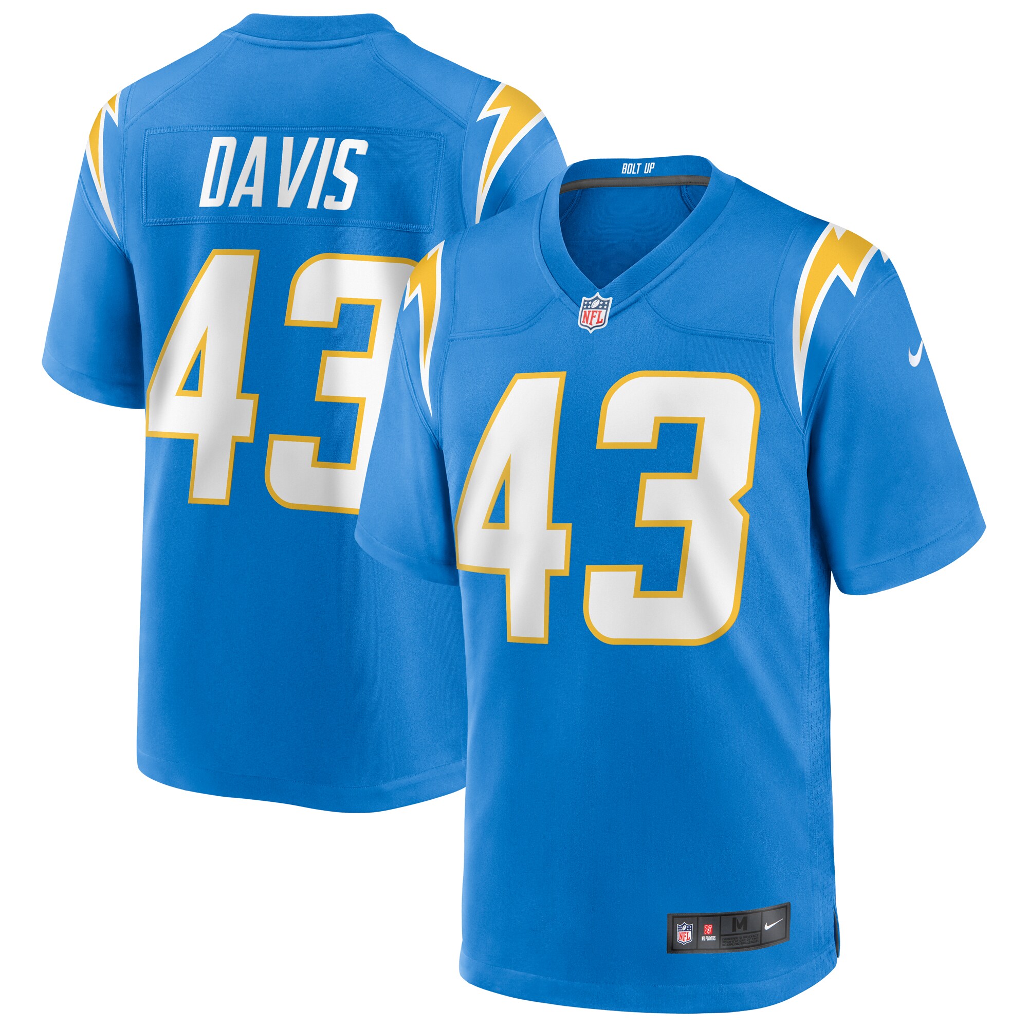 Men's Los Angeles Chargers Michael Davis Powder Blue Game Jersey Js9937