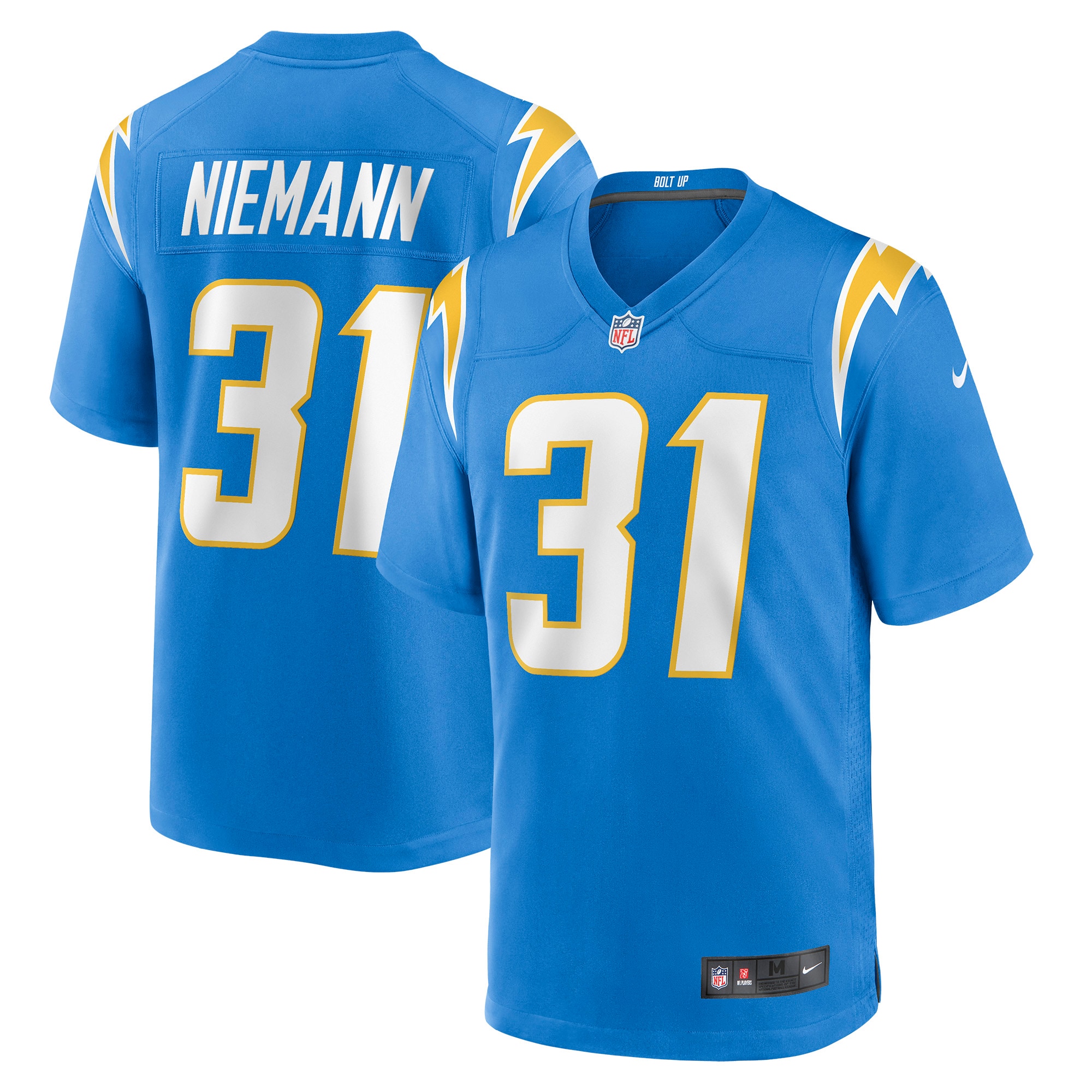 Men's Los Angeles Chargers Nick Niemann Powder Blue Game Player Jersey Js4102
