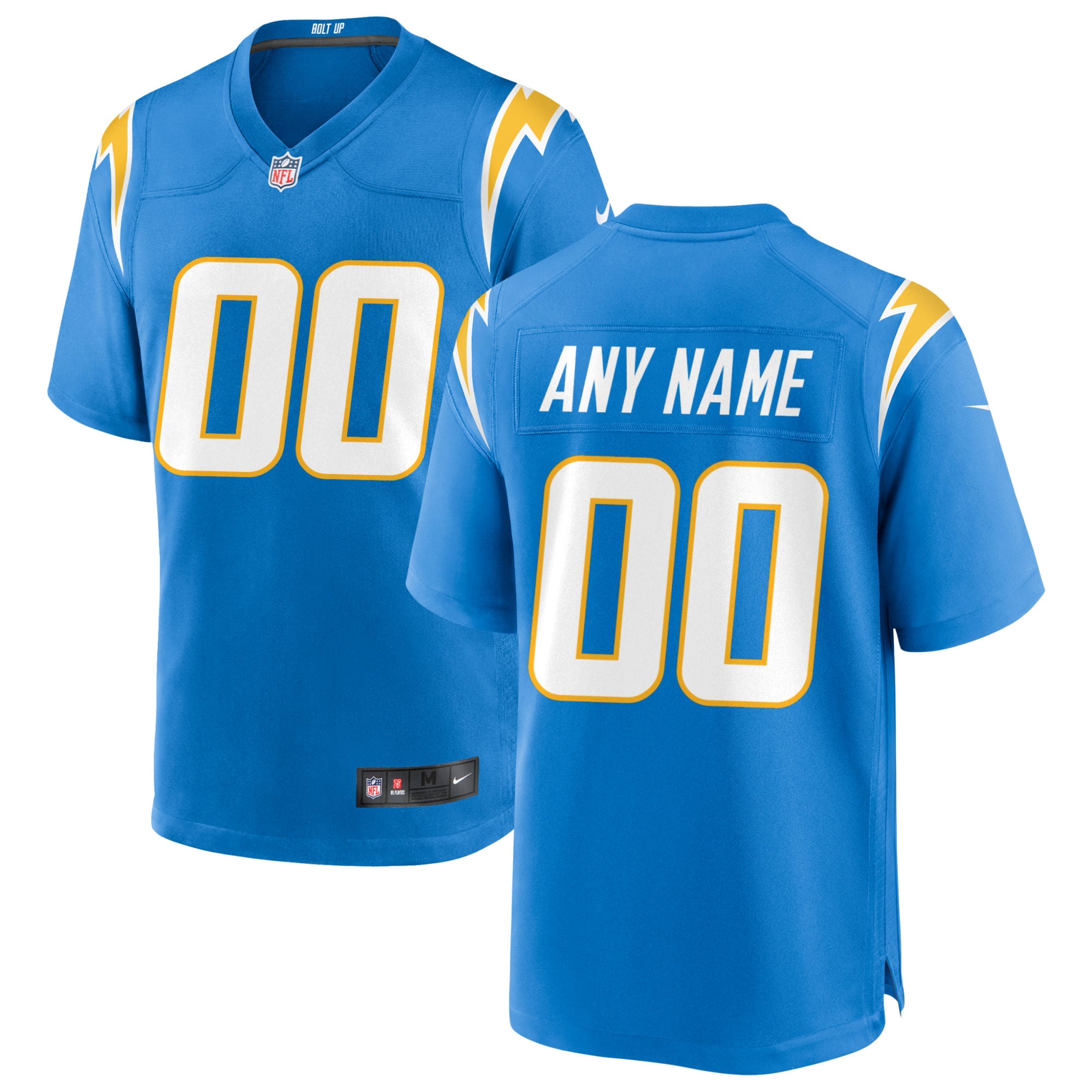 Men's Los Angeles Chargers Powder Blue Custom Game Jersey Js5005