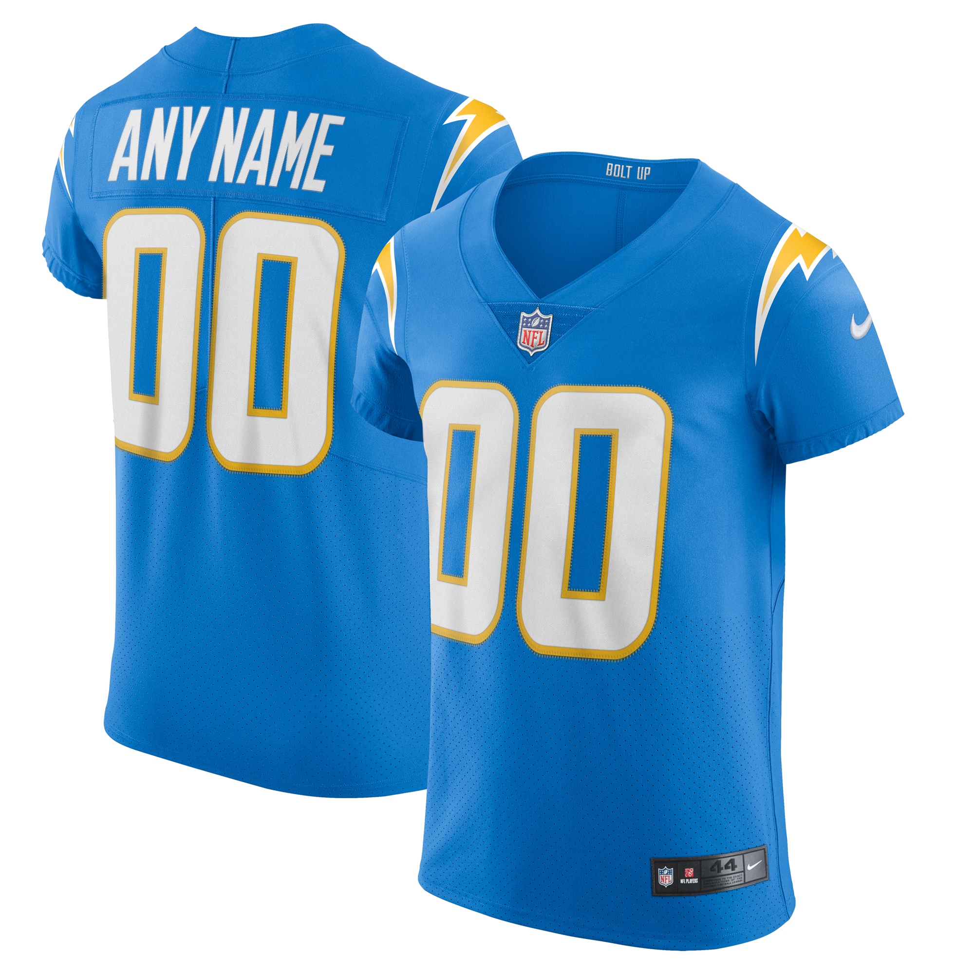 Men's Los Angeles Chargers Powder Blue Vapor Elite Custom Jersey Js1271