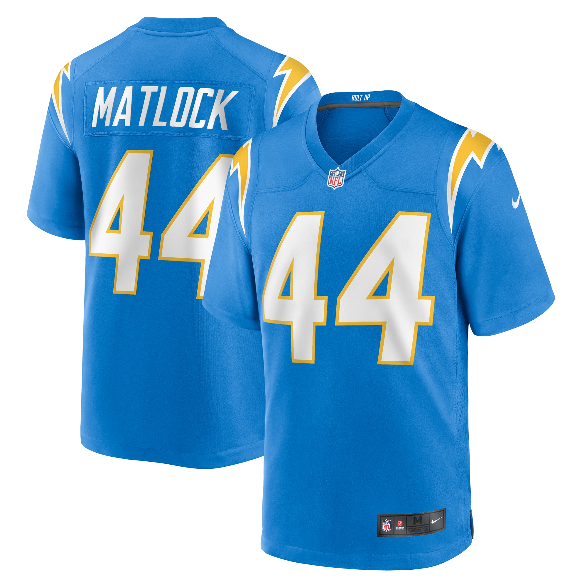 Men's Los Angeles Chargers Scott Matlock Powder Blue Team Game Jersey Js7449