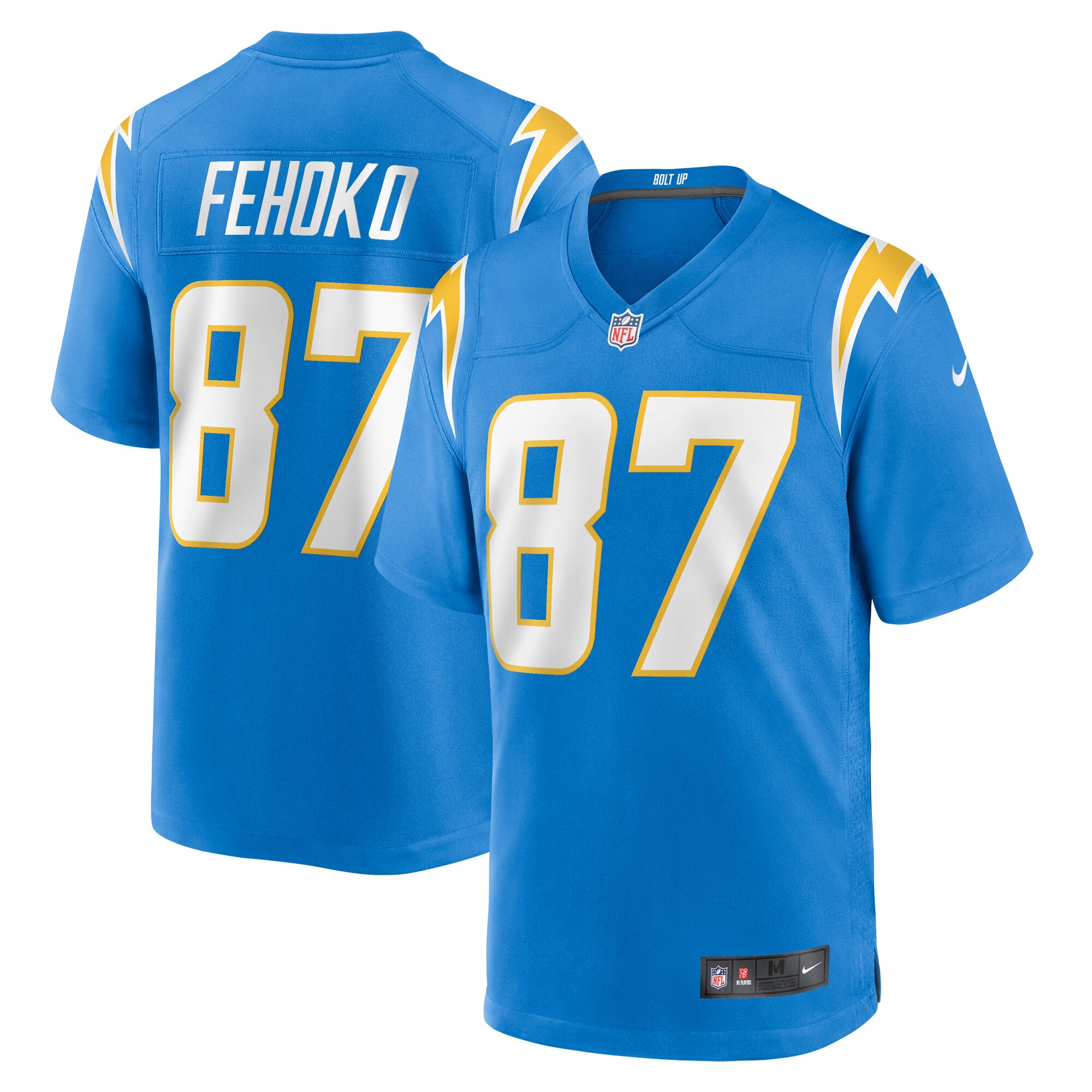 Men's Los Angeles Chargers Simi Fehoko Powder Blue Game Jersey Js7566