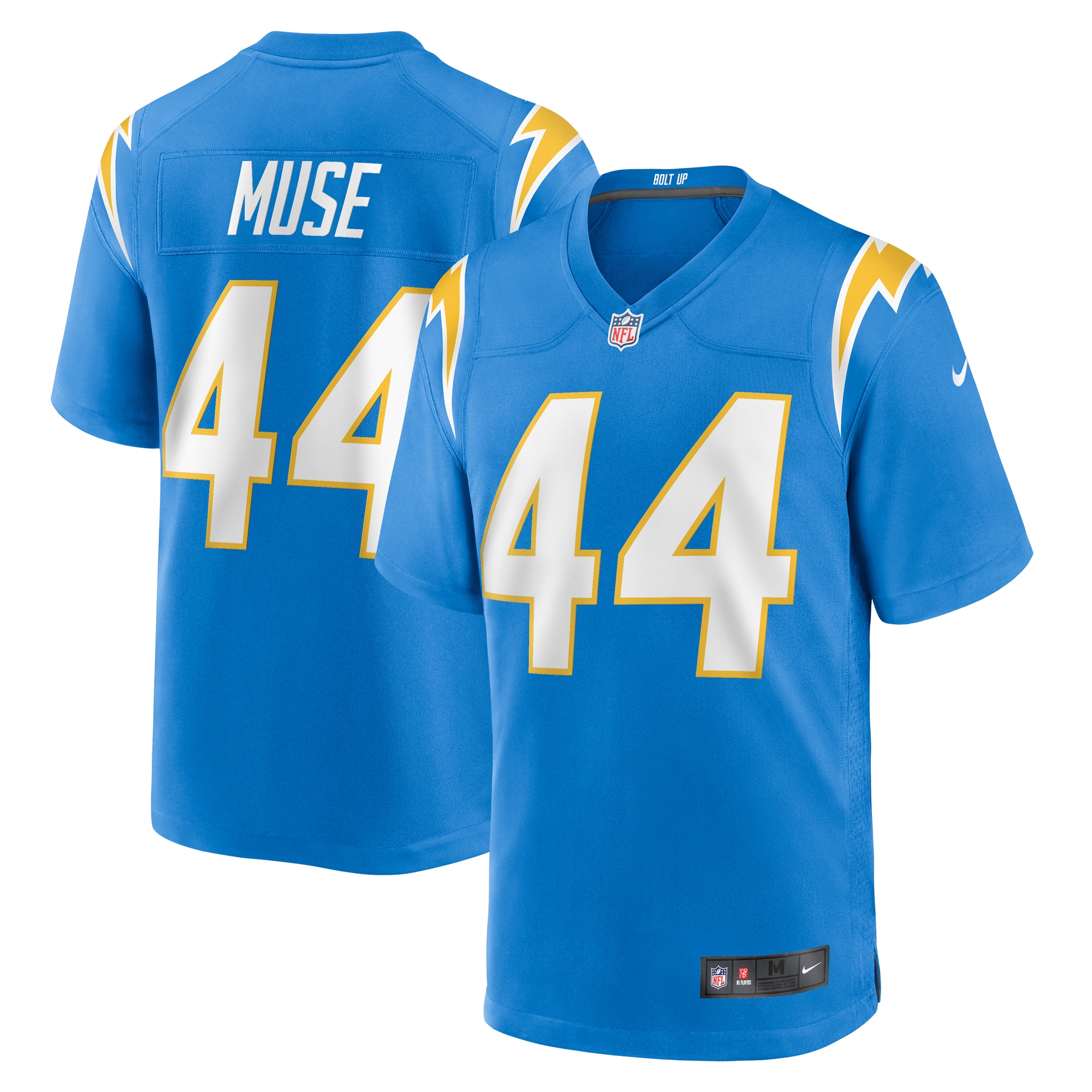 Men's Los Angeles Chargers Tanner Muse Powder Blue Team Game Jersey Js4046