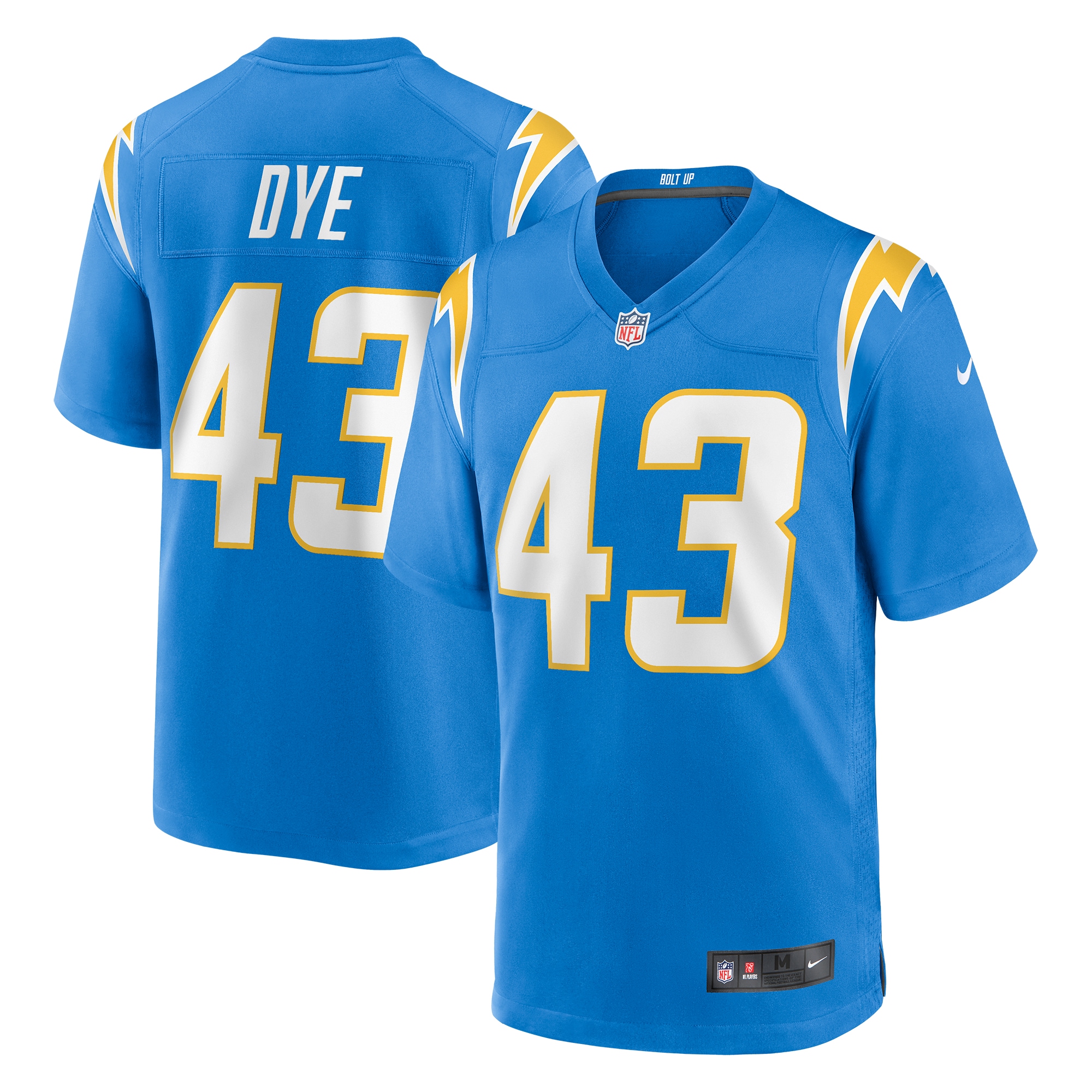 Men's Los Angeles Chargers Troy Dye Powder Blue Game Jersey Js6296