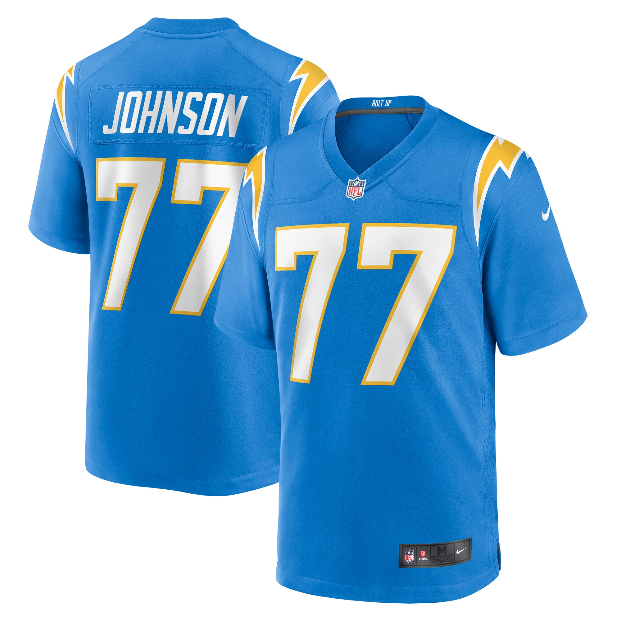 Men's Los Angeles Chargers Zion Johnson Powder Blue Player Game Jersey Js1350
