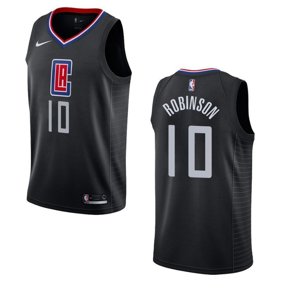 Men's Los Angeles Clippers 10 Jerome Robinson Statement Swingman Jersey - Black