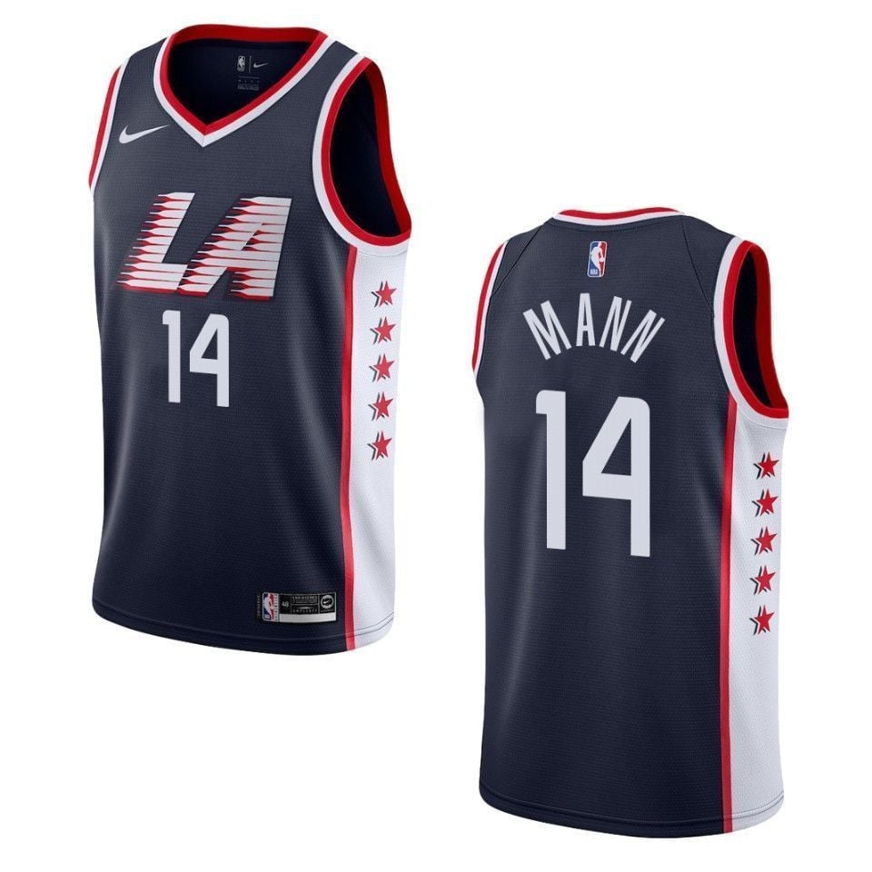 Men's Los Angeles Clippers 14 Terance Mann City Swingman Jersey - Navy