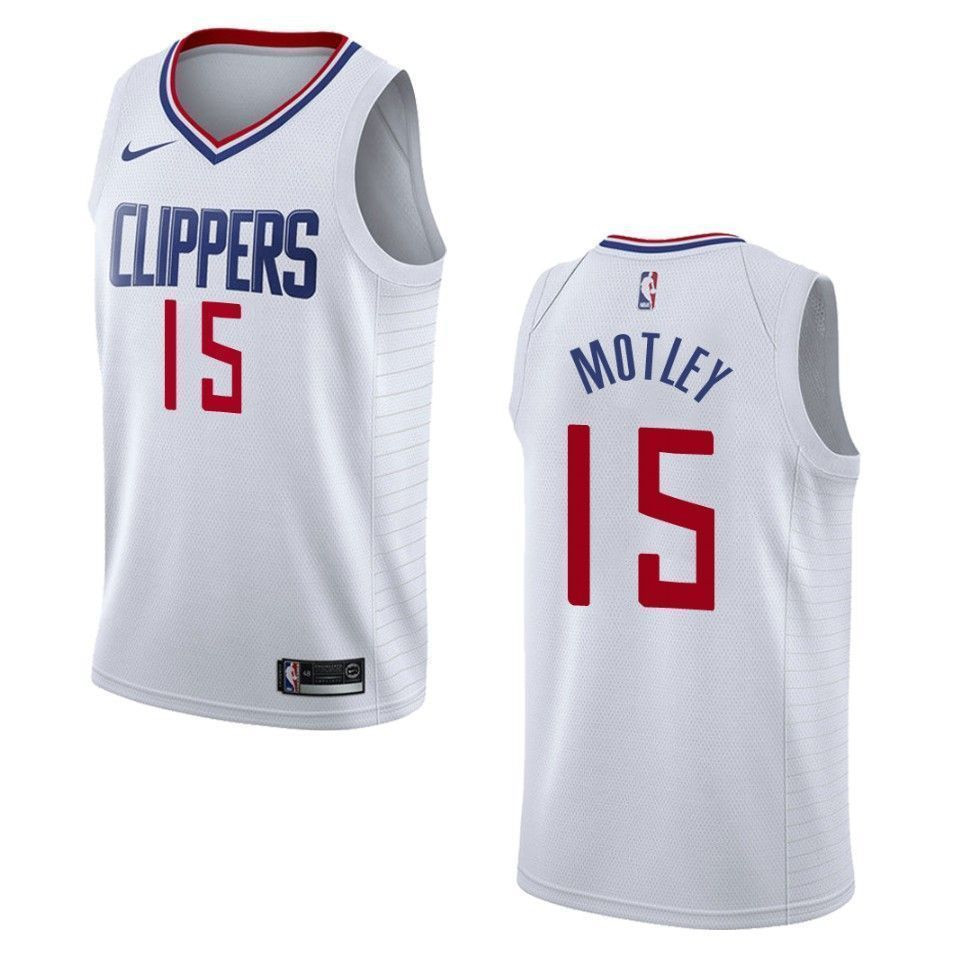 Men's Los Angeles Clippers 15 Johnathan Motley Association Swingman Jersey - White