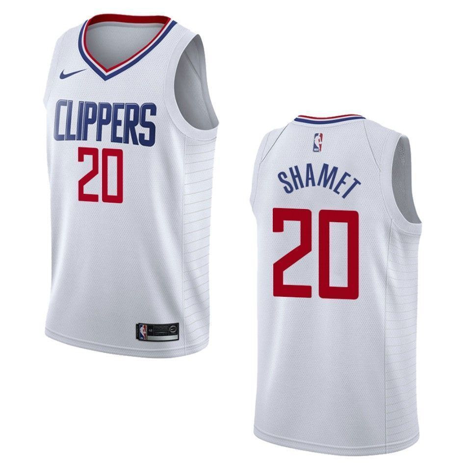 Men's Los Angeles Clippers 20 Landry Shamet Association Swingman Jersey - White