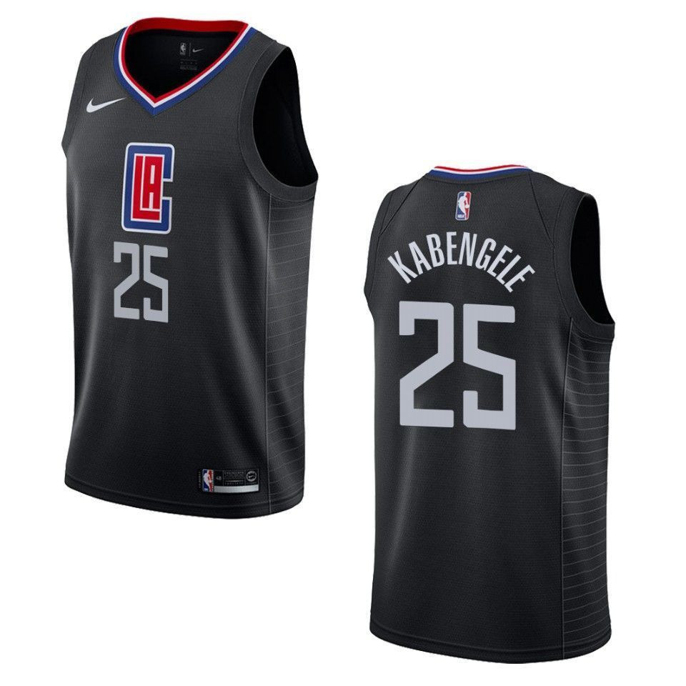 Men's Los Angeles Clippers 25 Mfiondu Kabengele Statement Swingman Jersey - Black
