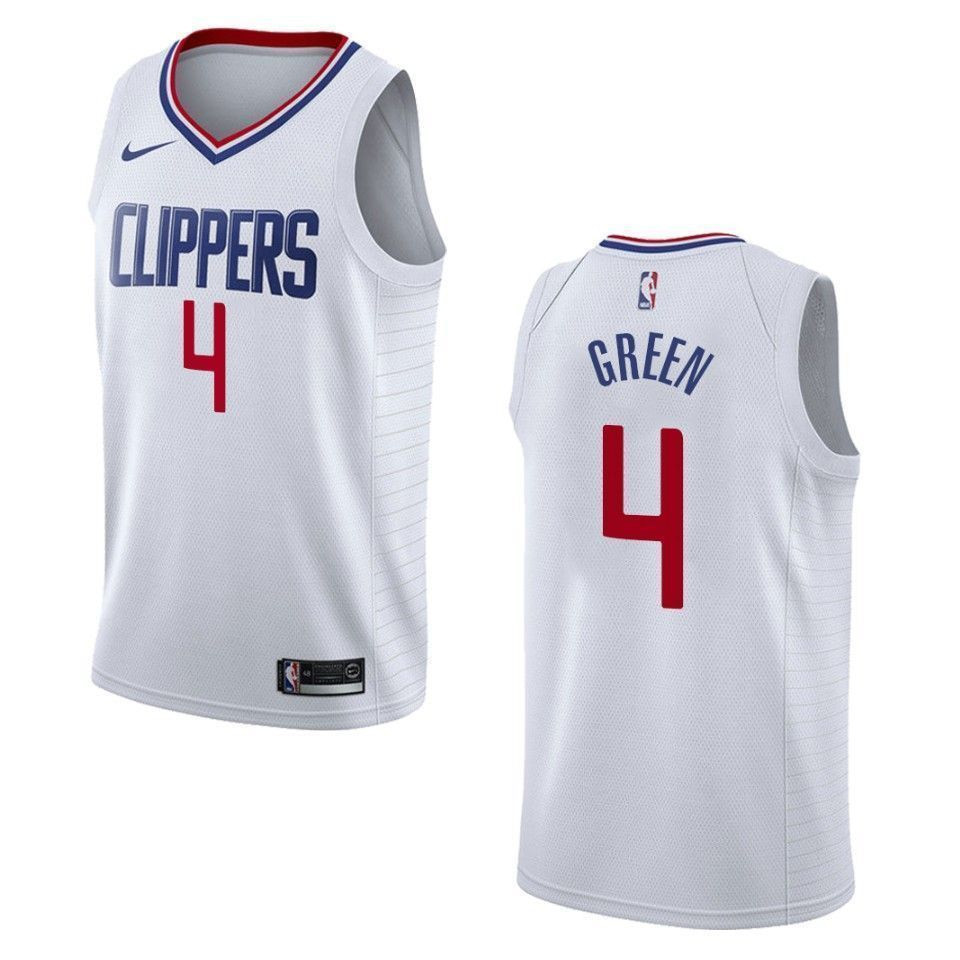 Men's Los Angeles Clippers 4 Jamychal Green Association Swingman Jersey - White