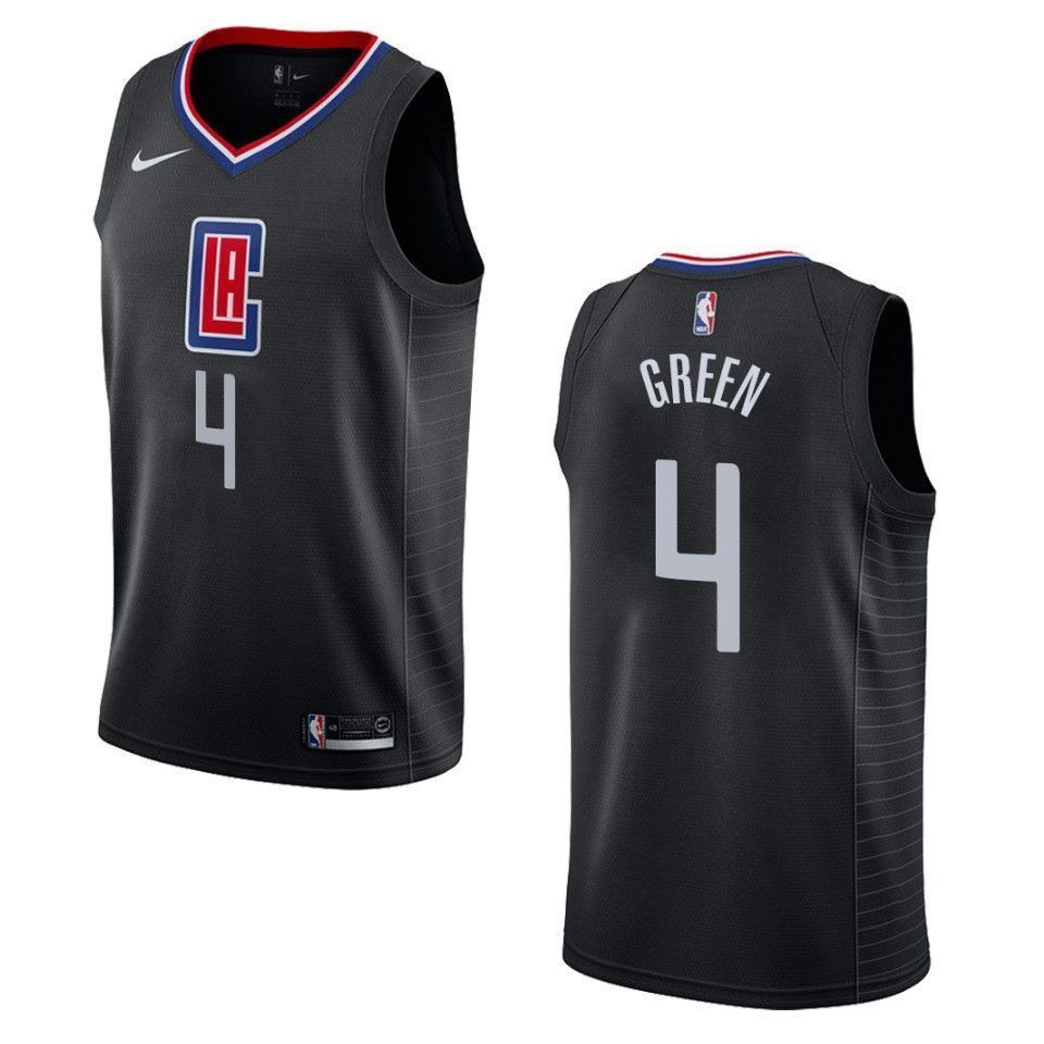 Men's Los Angeles Clippers 4 Jamychal Green Statement Swingman Jersey - Black