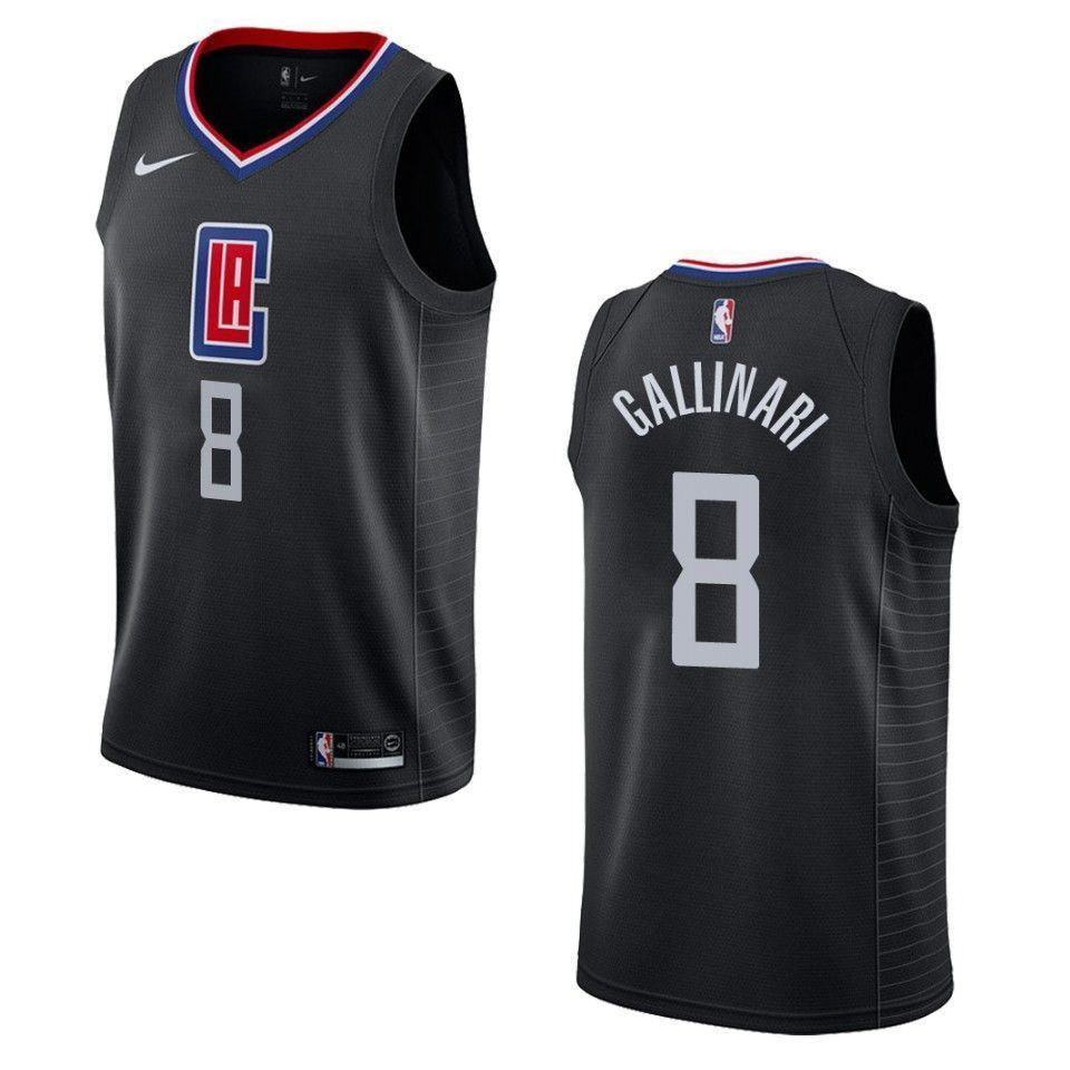 Men's Los Angeles Clippers 8 Danilo Gallinari Statement Swingman Jersey - Black